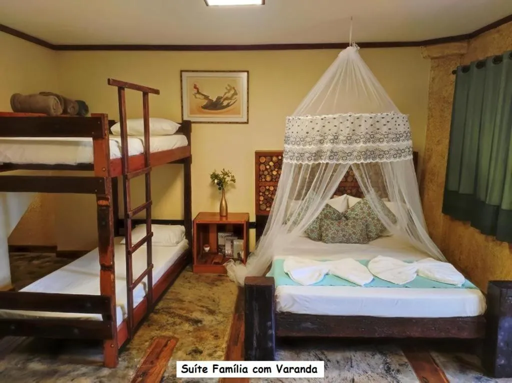 Bed in Sanctuary Pirenópolis Suítes e Flats