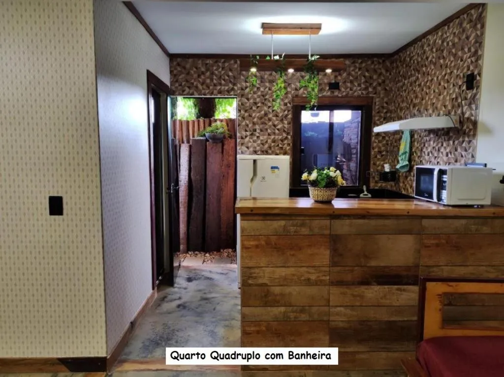 Kitchen or kitchenette in Sanctuary Pirenópolis Suítes e Flats