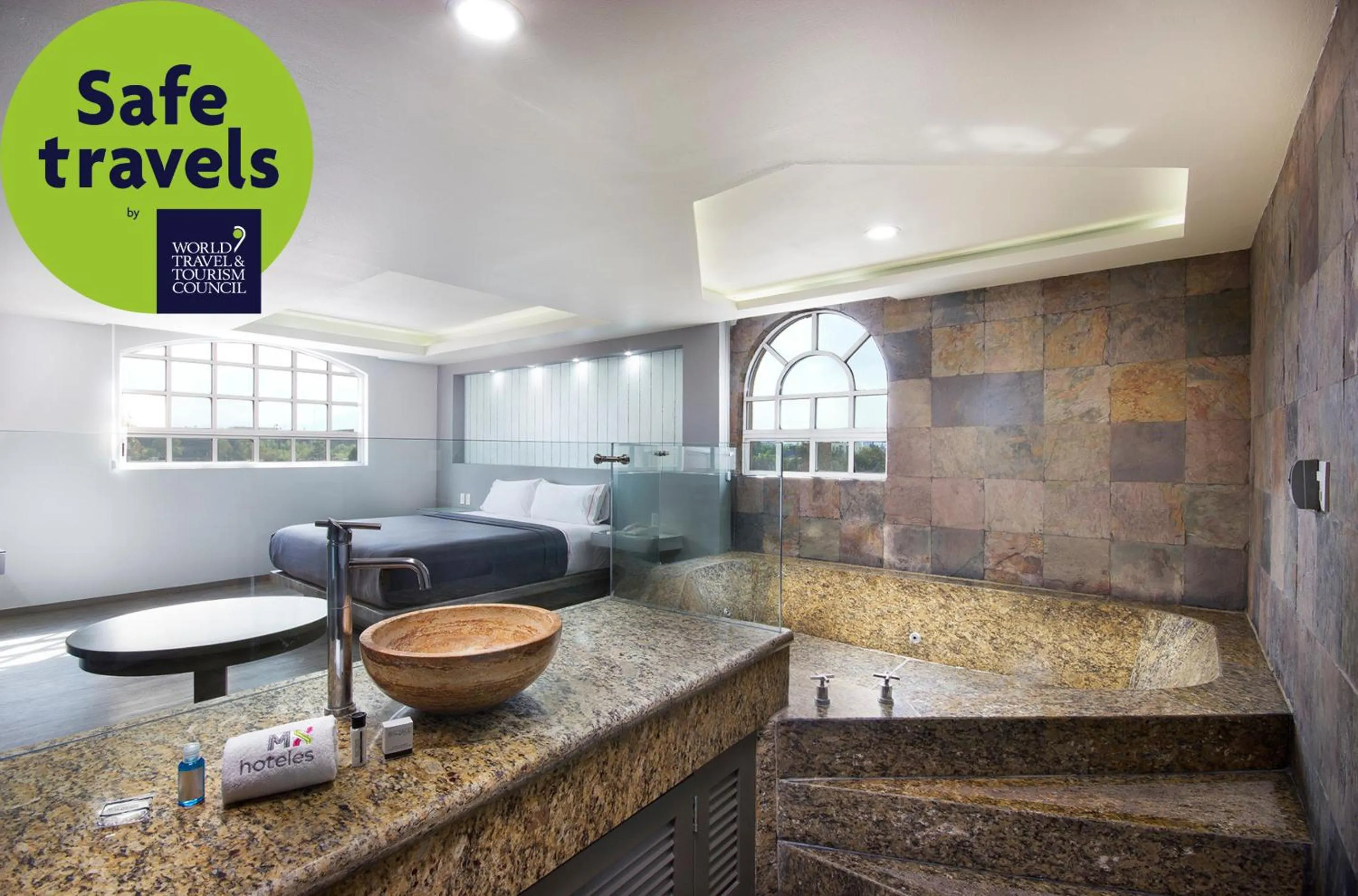 Bathroom in Hotel MX congreso CDMX, Trademark Collection by Wyndham