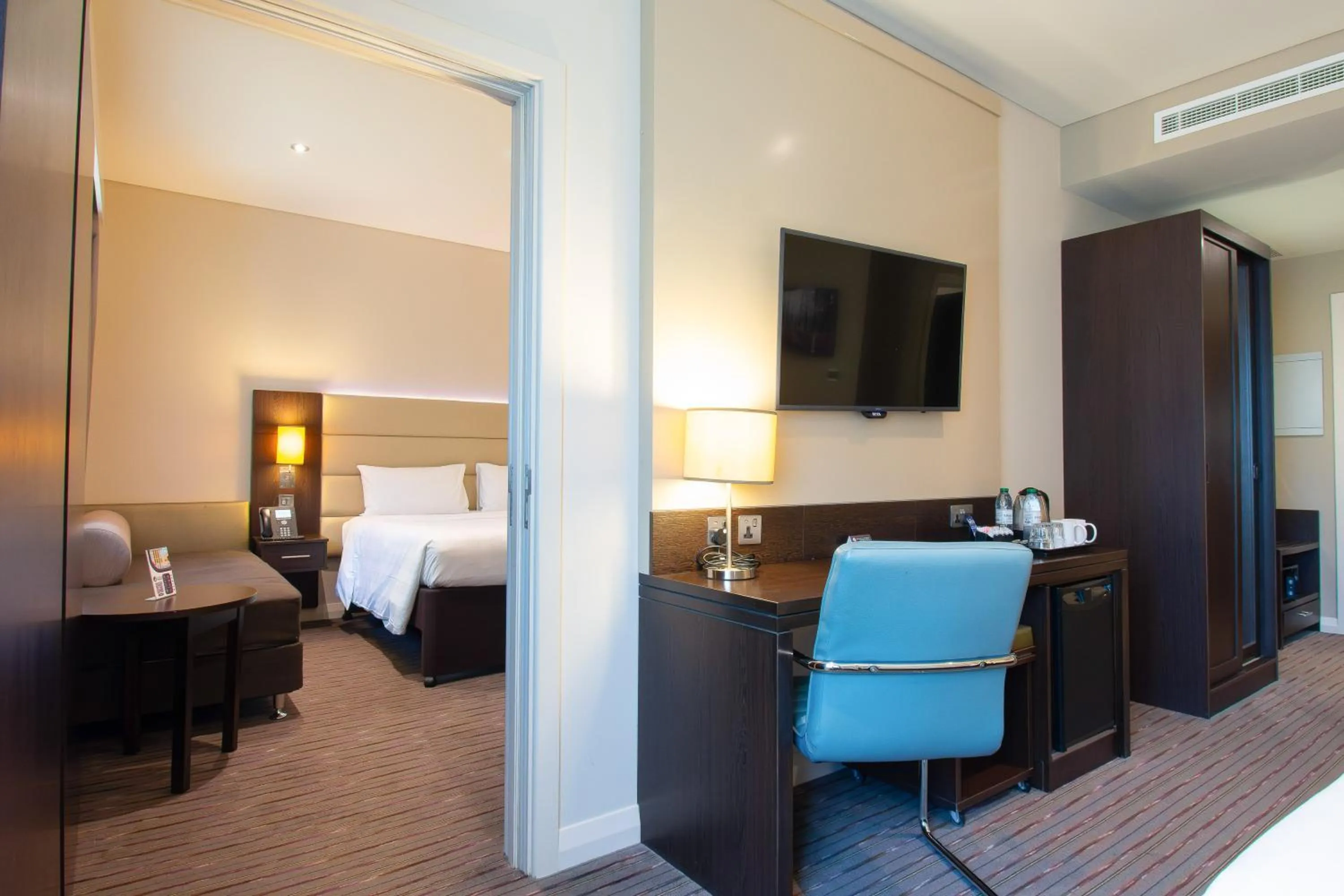 Bed in Premier Inn Doha Airport