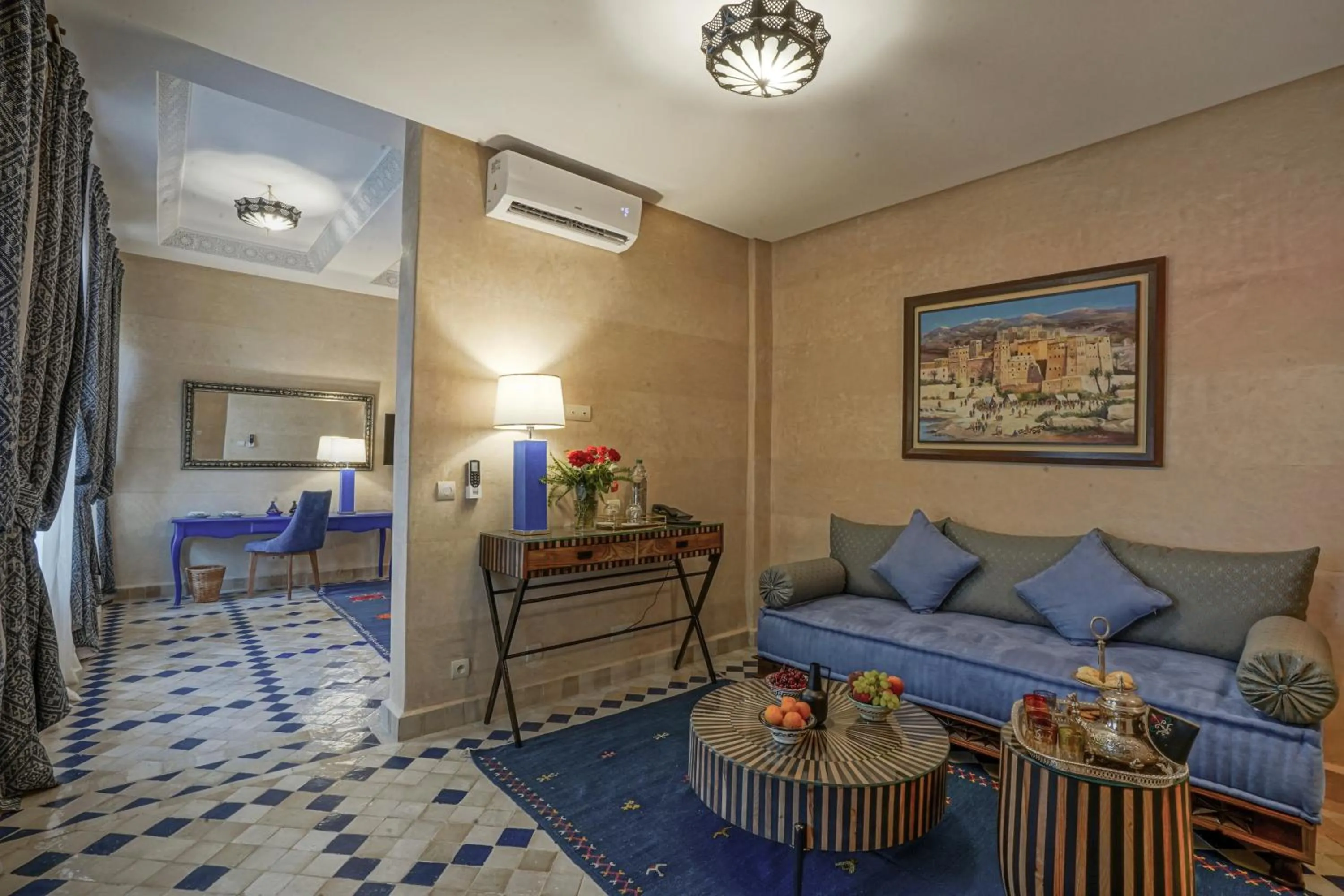 Seating area, Bed in Algilà Fes Riad Medina Charme Hotel