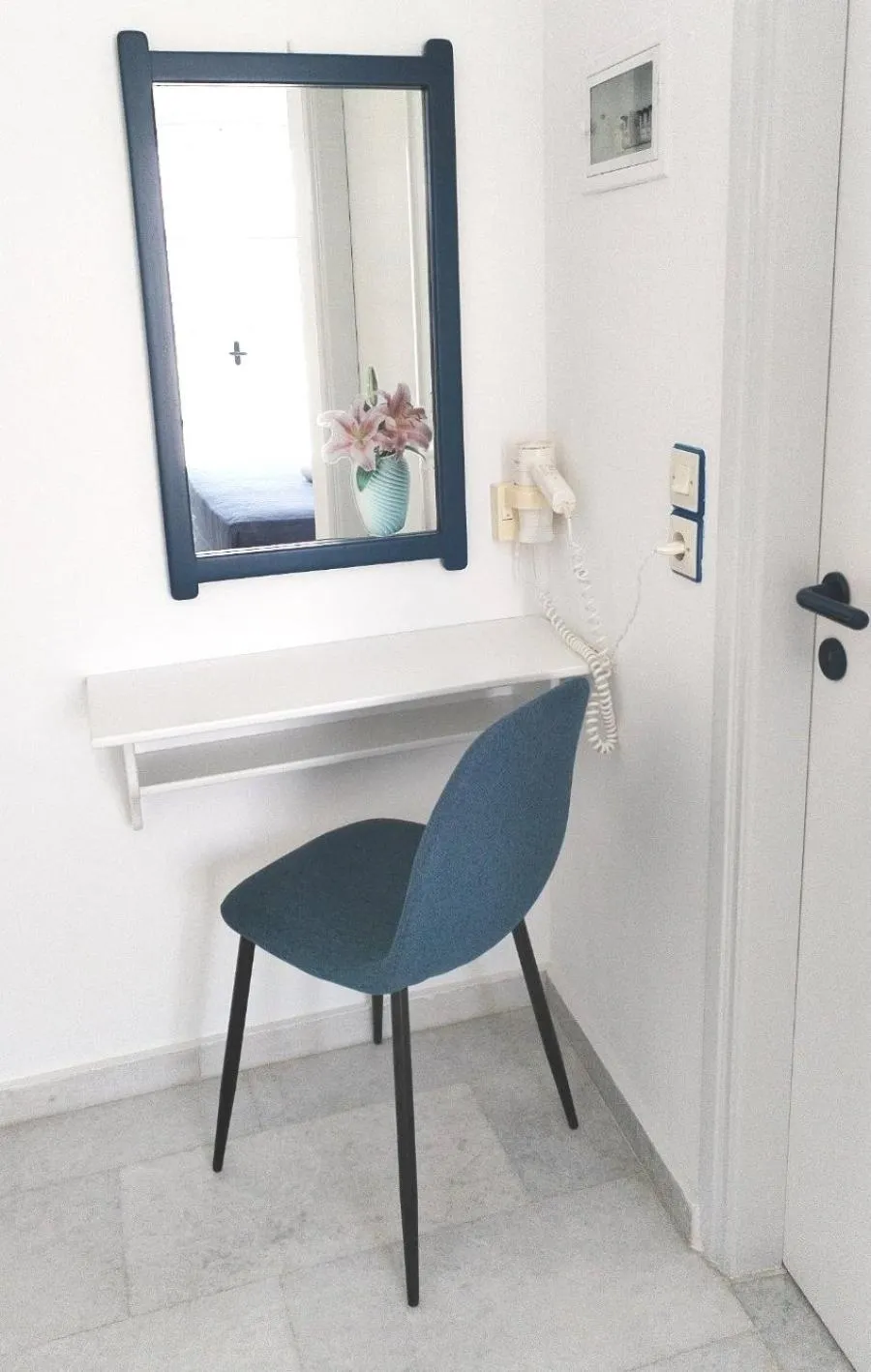 Bedroom in Nostos Studios at Saint George beach Agios Georgios Chora Naxos town