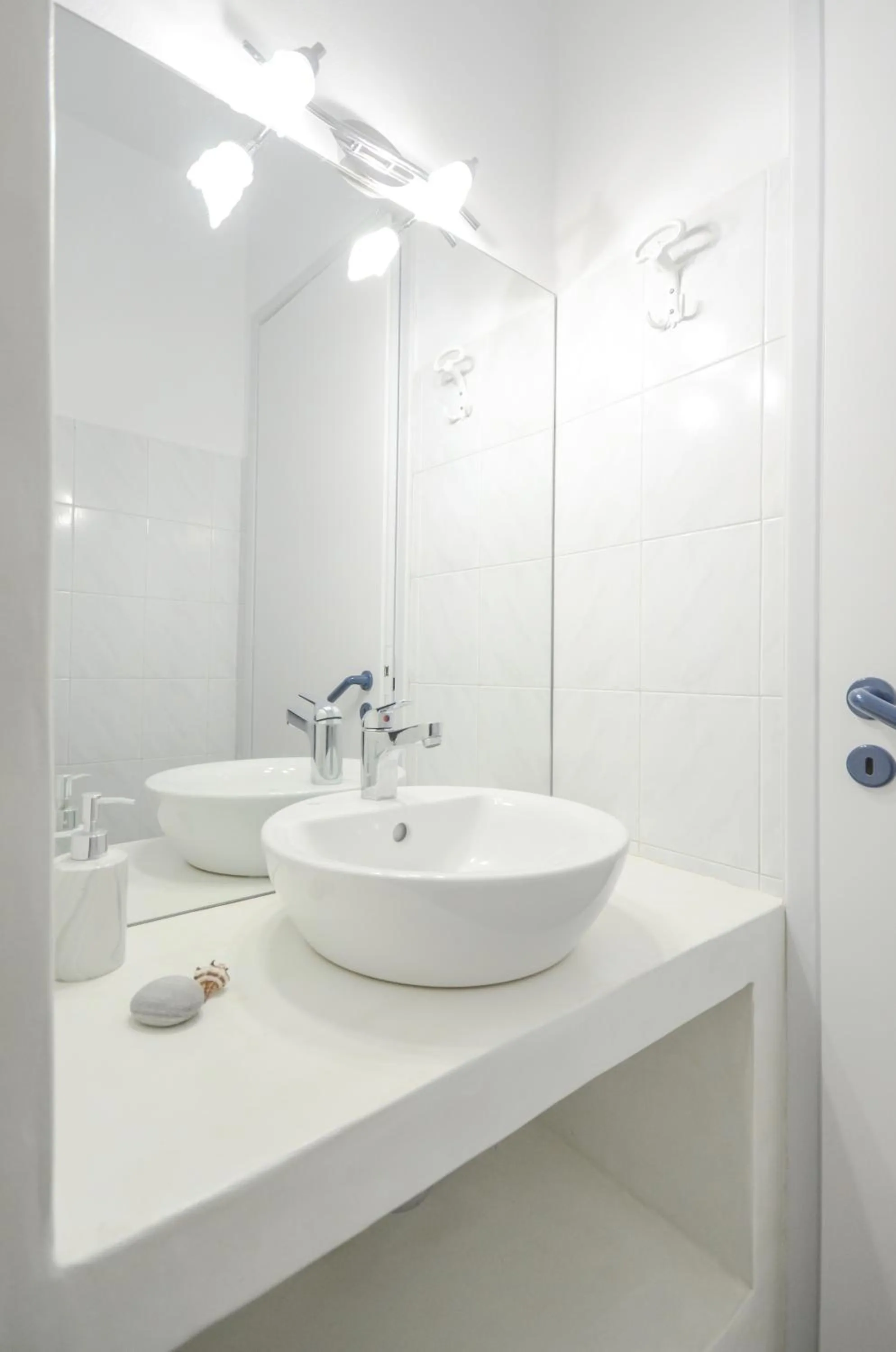 Shower in Nostos Studios at Saint George beach Agios Georgios Chora Naxos town