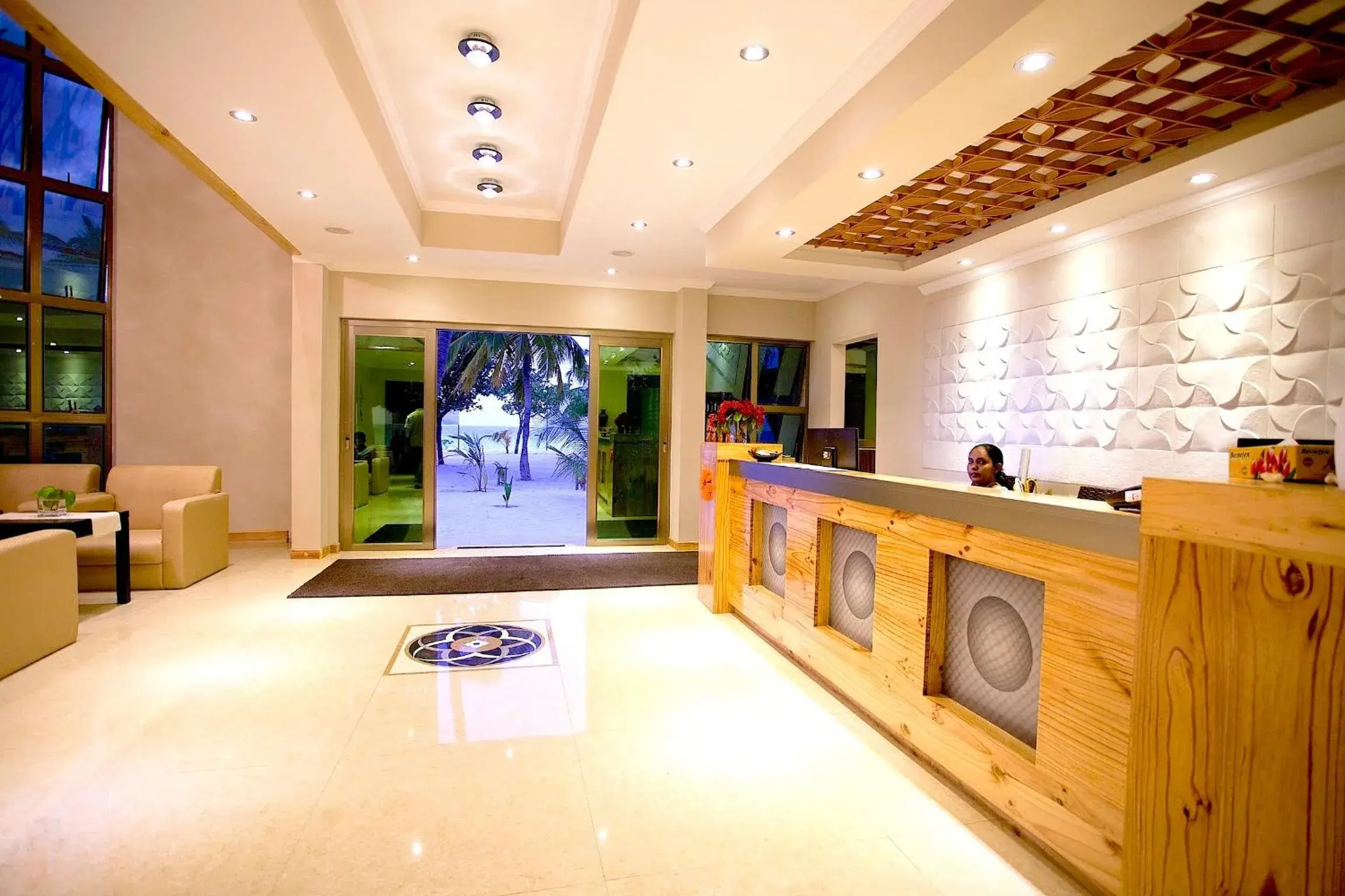 Lobby or reception, Bed in Kaani Beach Hotel Lobby or reception, Bed in Kaani Beach Hotel