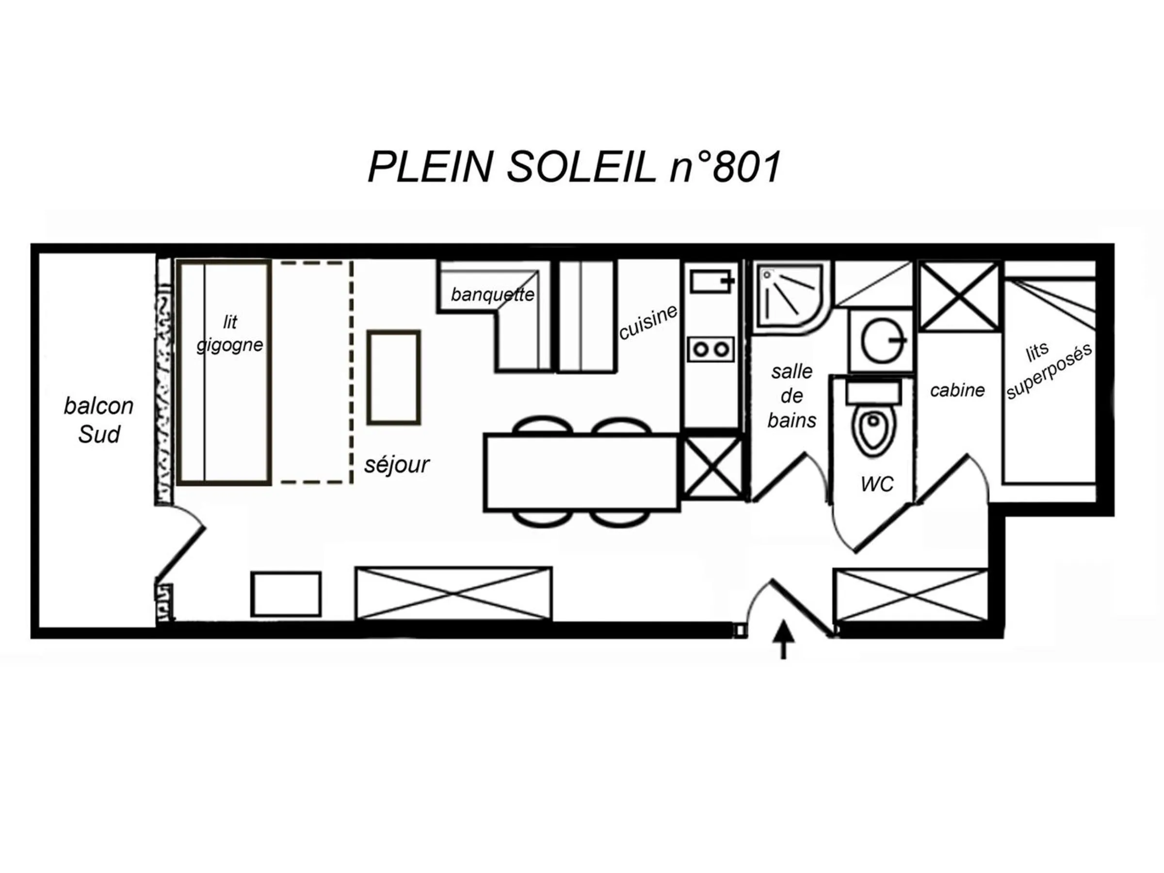Charmant Studio Cabine Sud avec Balcon - FR-1-182-16