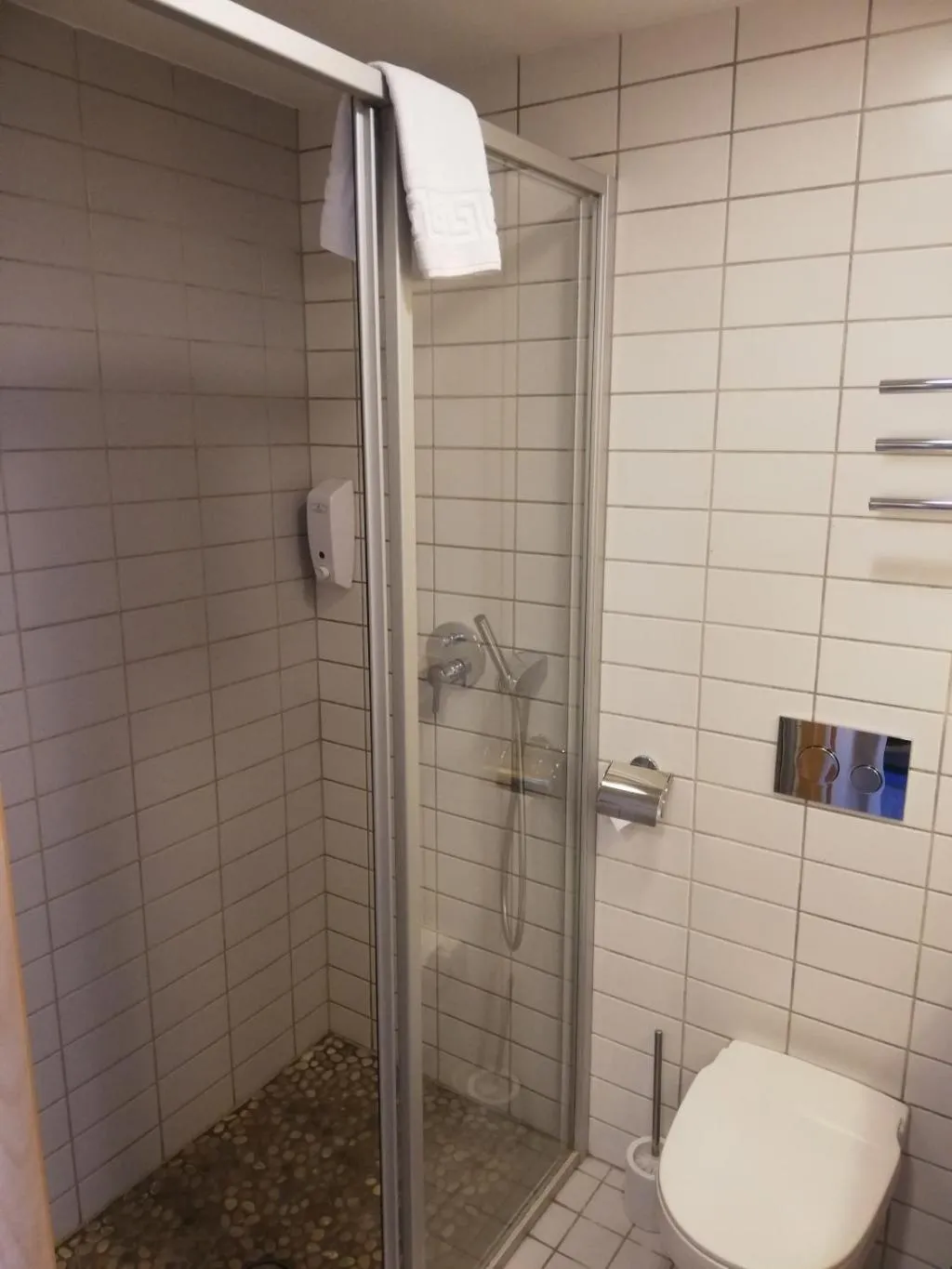 Shower in Zaliasis slenis - Self check-in hotel - Free parking