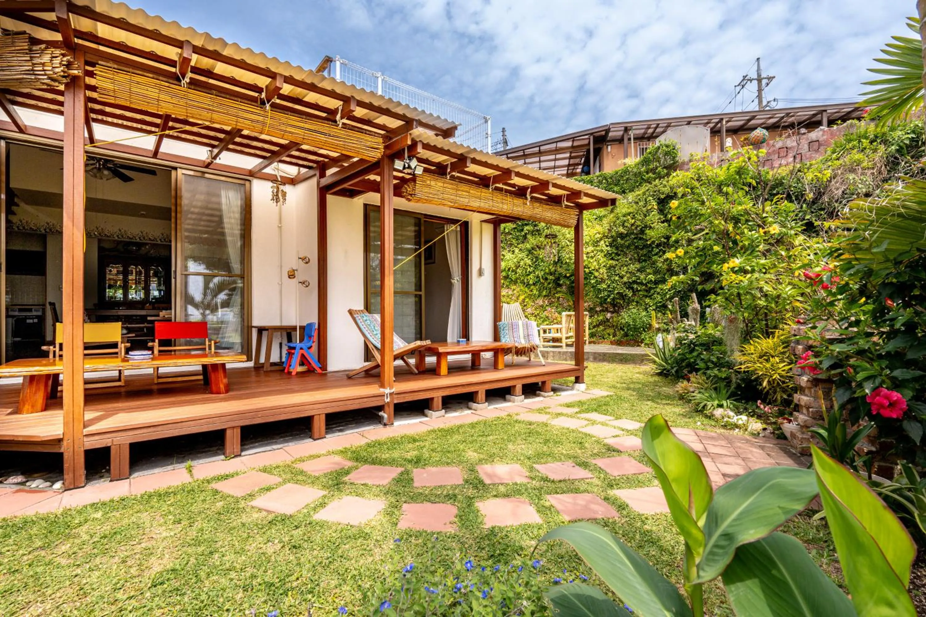 Patio in Beach House Yomitan