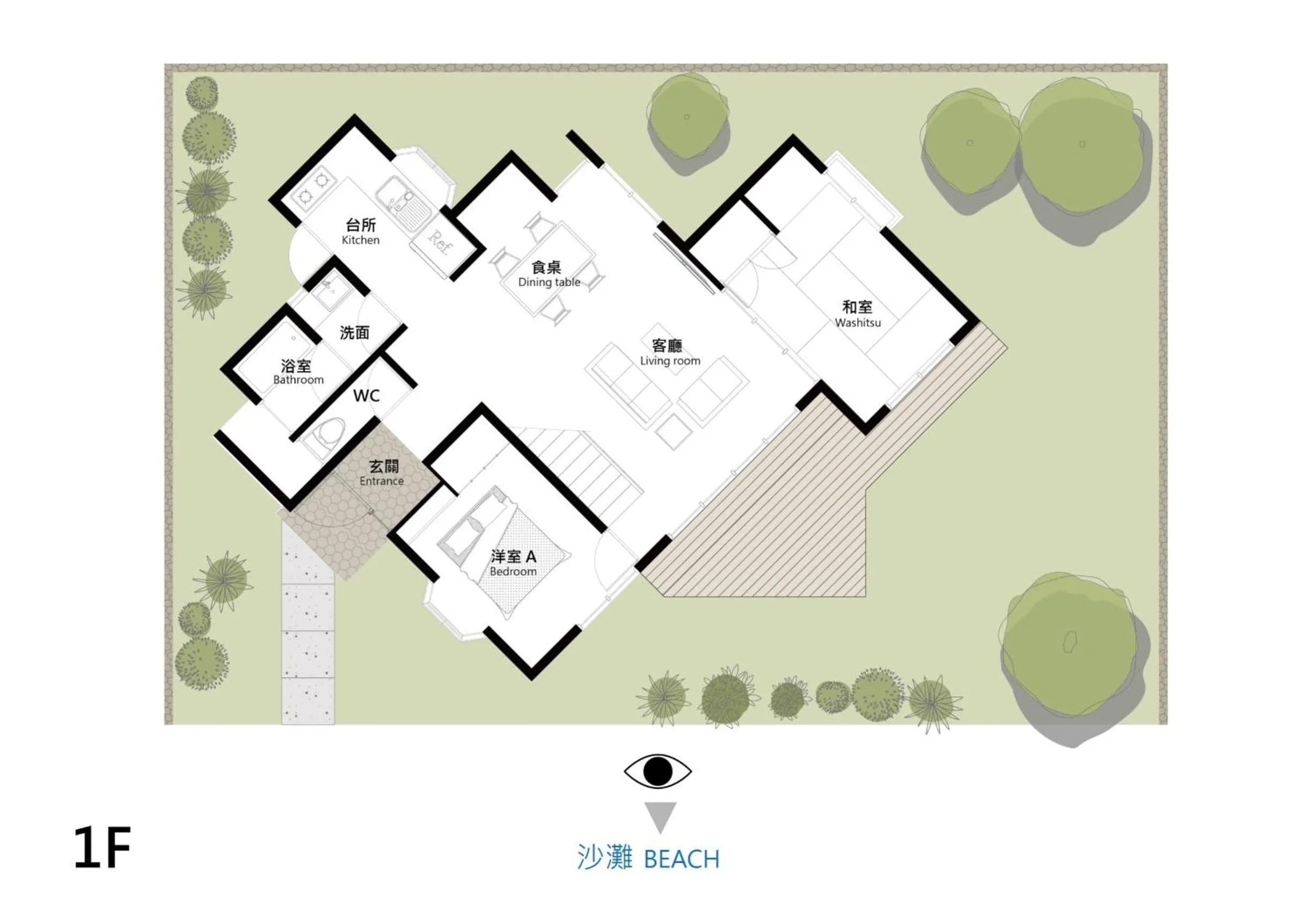 Floor plan in Beach House Yomitan