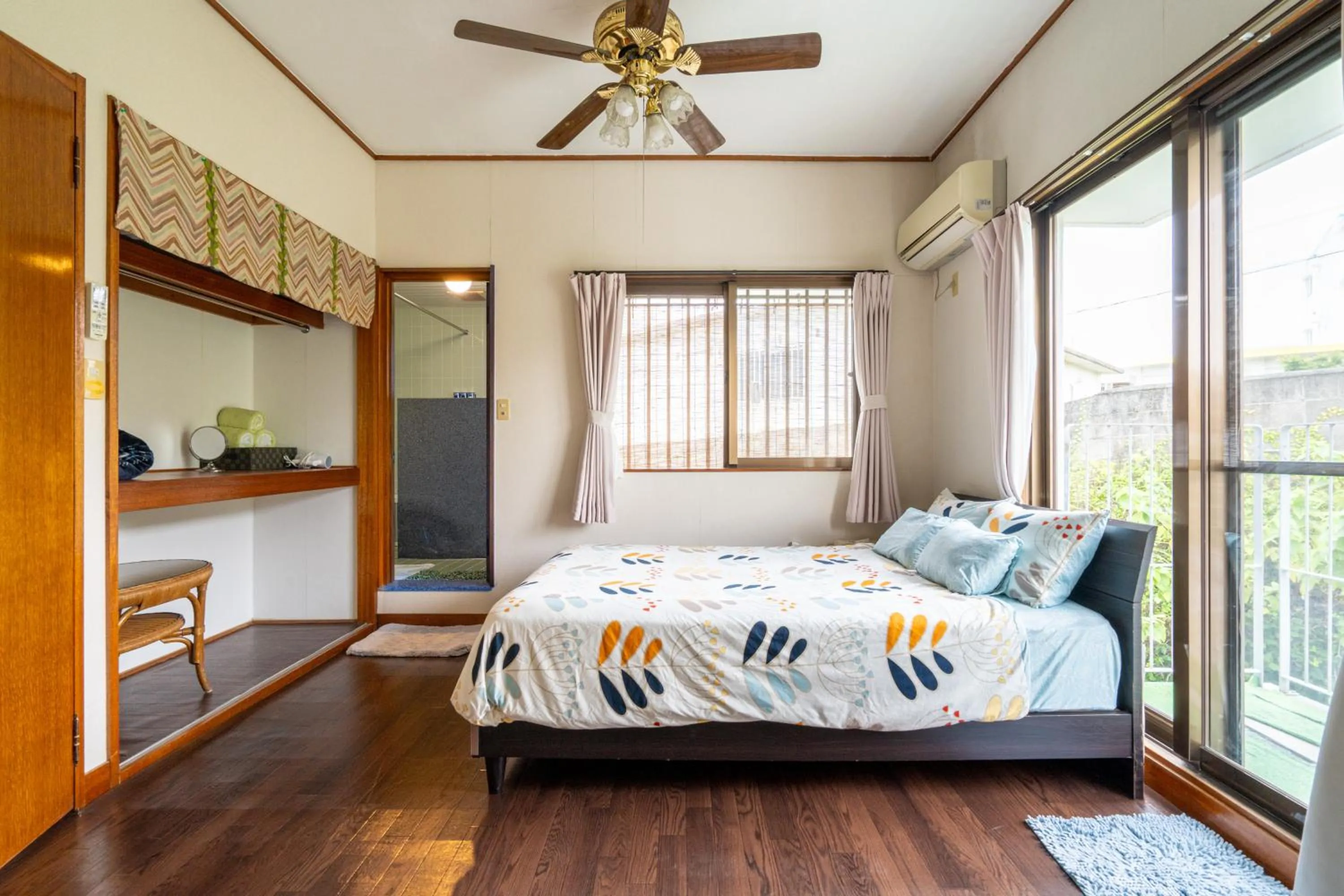 Bedroom, Bed in Beach House Yomitan