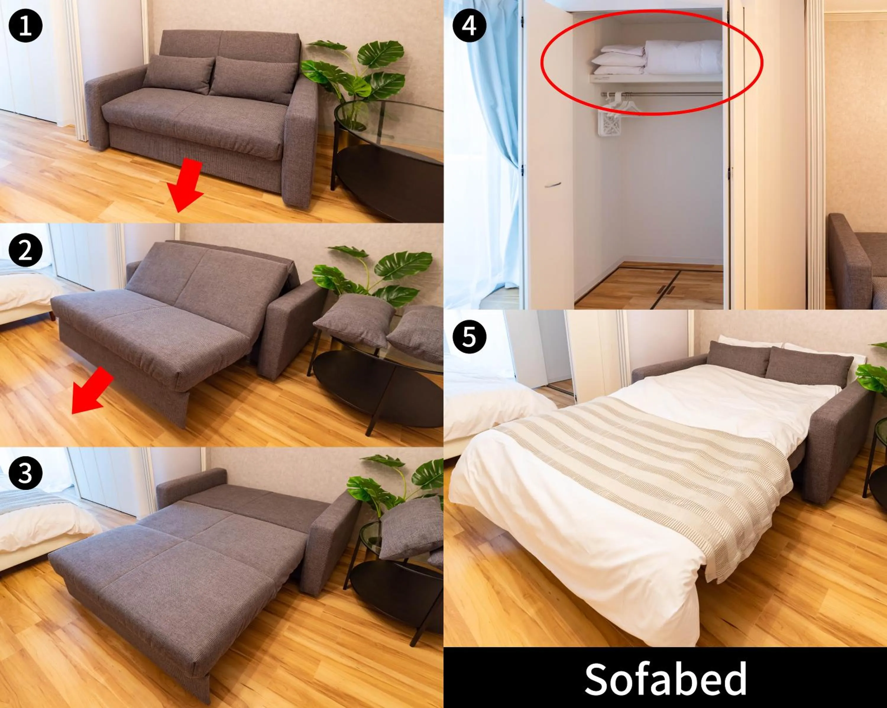 Bed in Exia Daikoku AFP Apartment