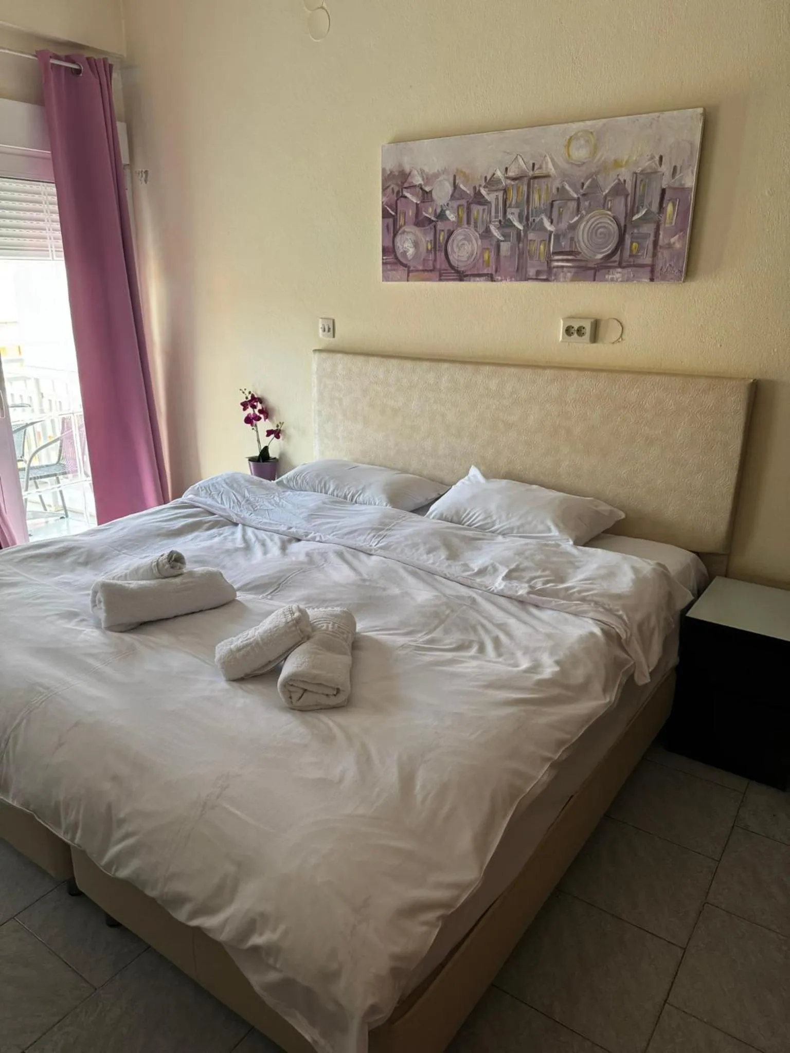 Bed in Alexandros Hotel