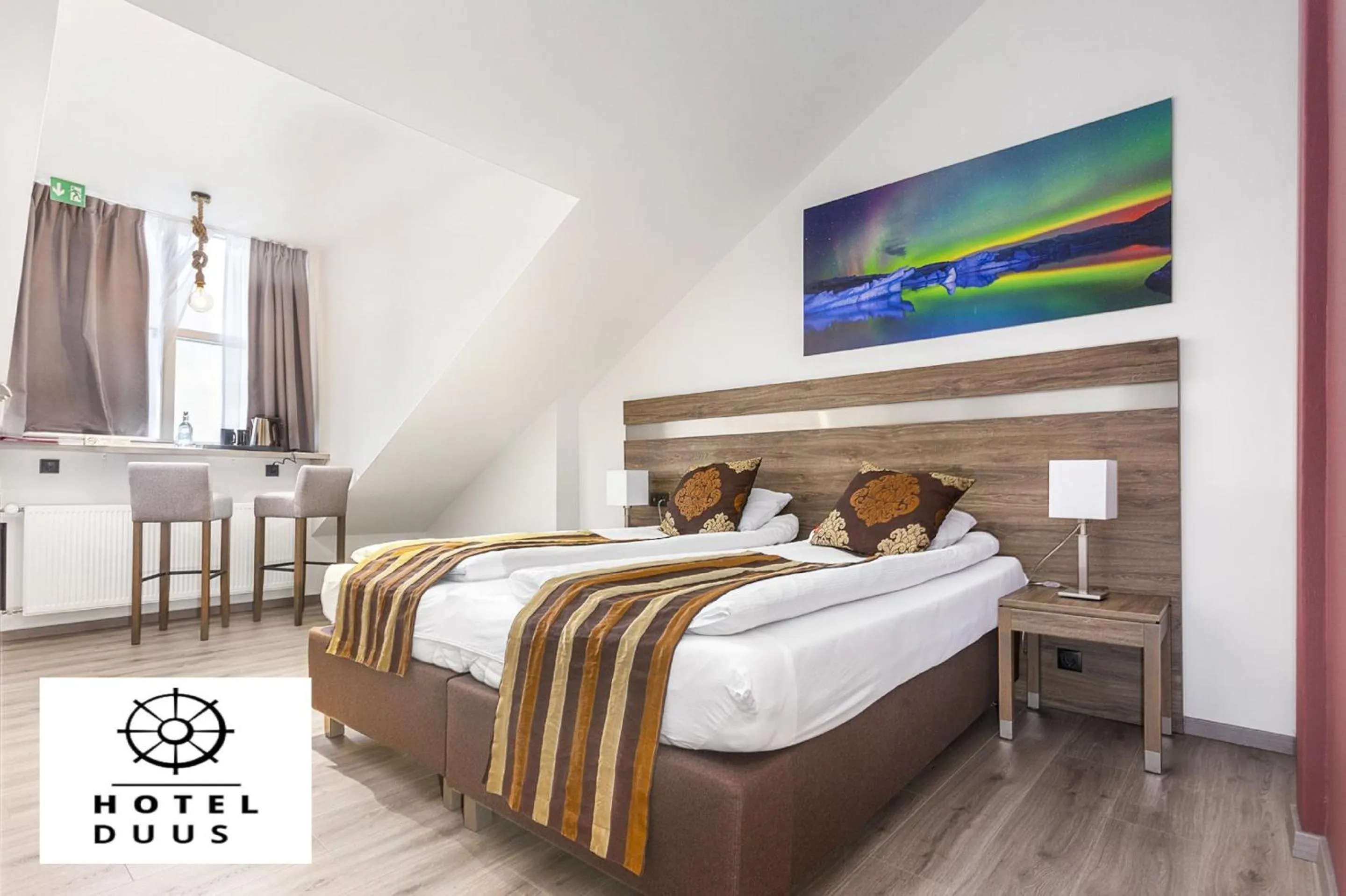 Bed in Hotel Duus by Keflavik Airport