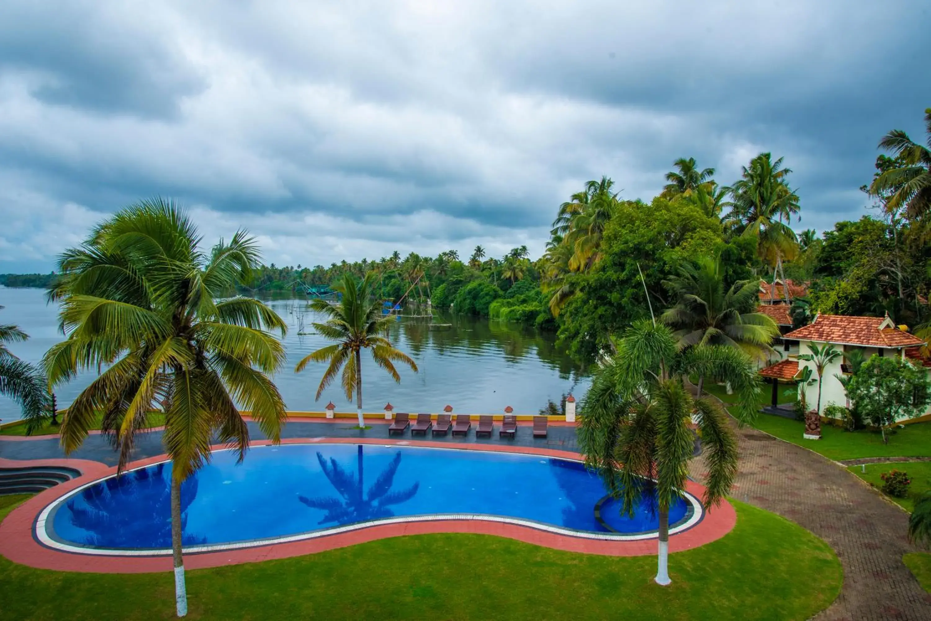 Pool view in The World Backwaters, Alleppey Pool view in The World Backwaters, Alleppey