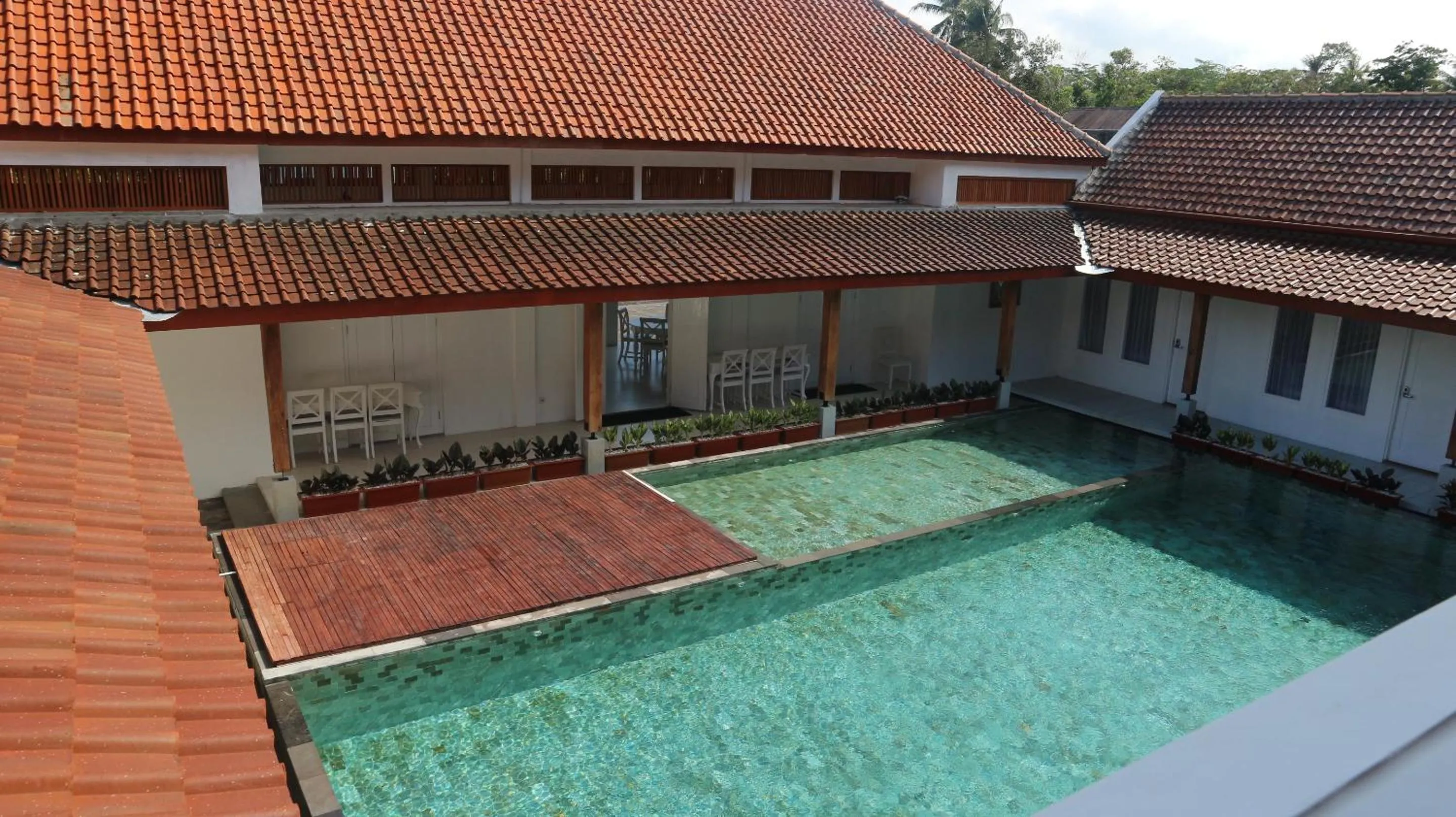 Pool view in Sinom Borobudur Heritage Hotel