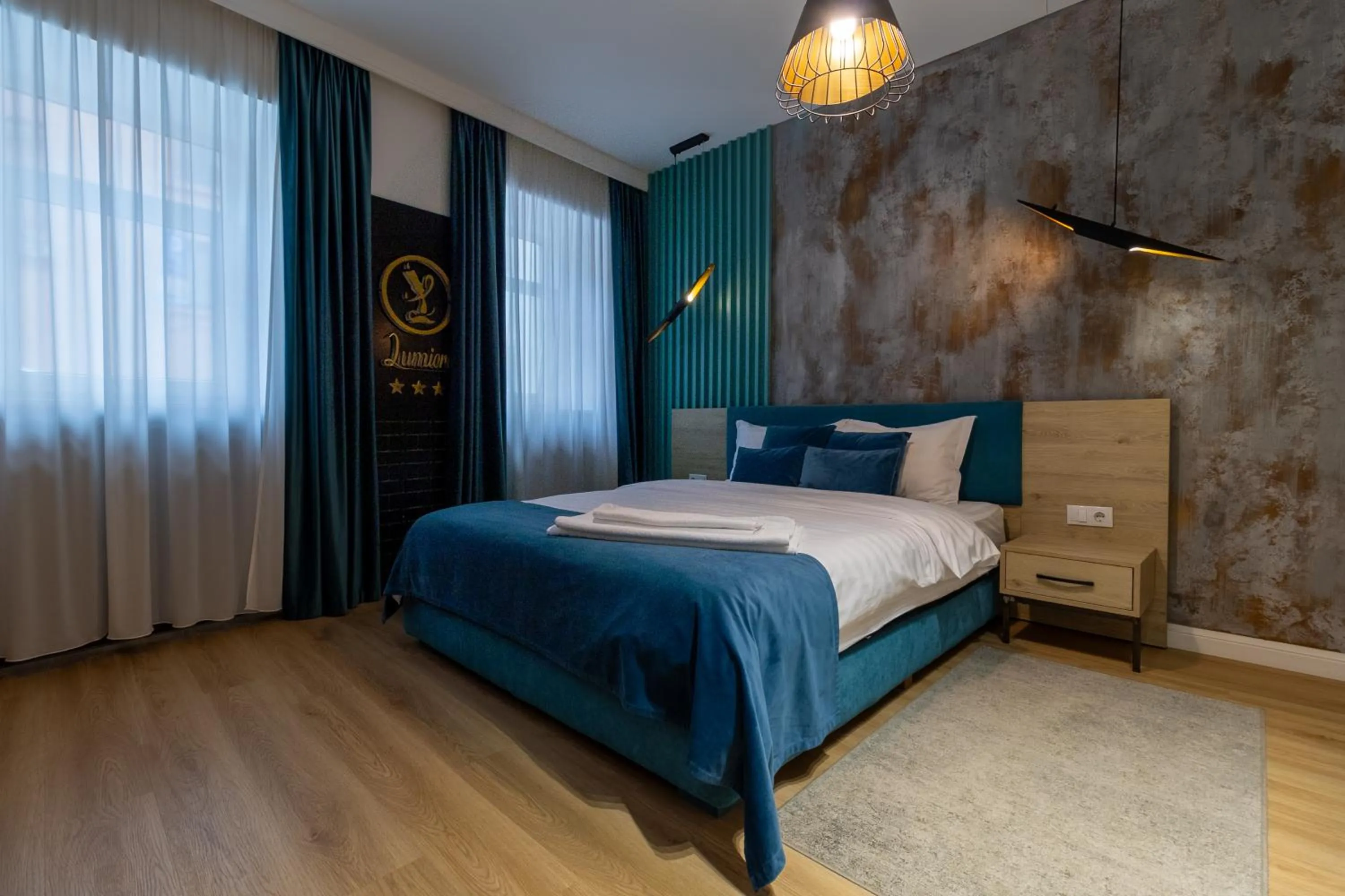 Photo of the whole room, Bed in Lumiere House Sibiu