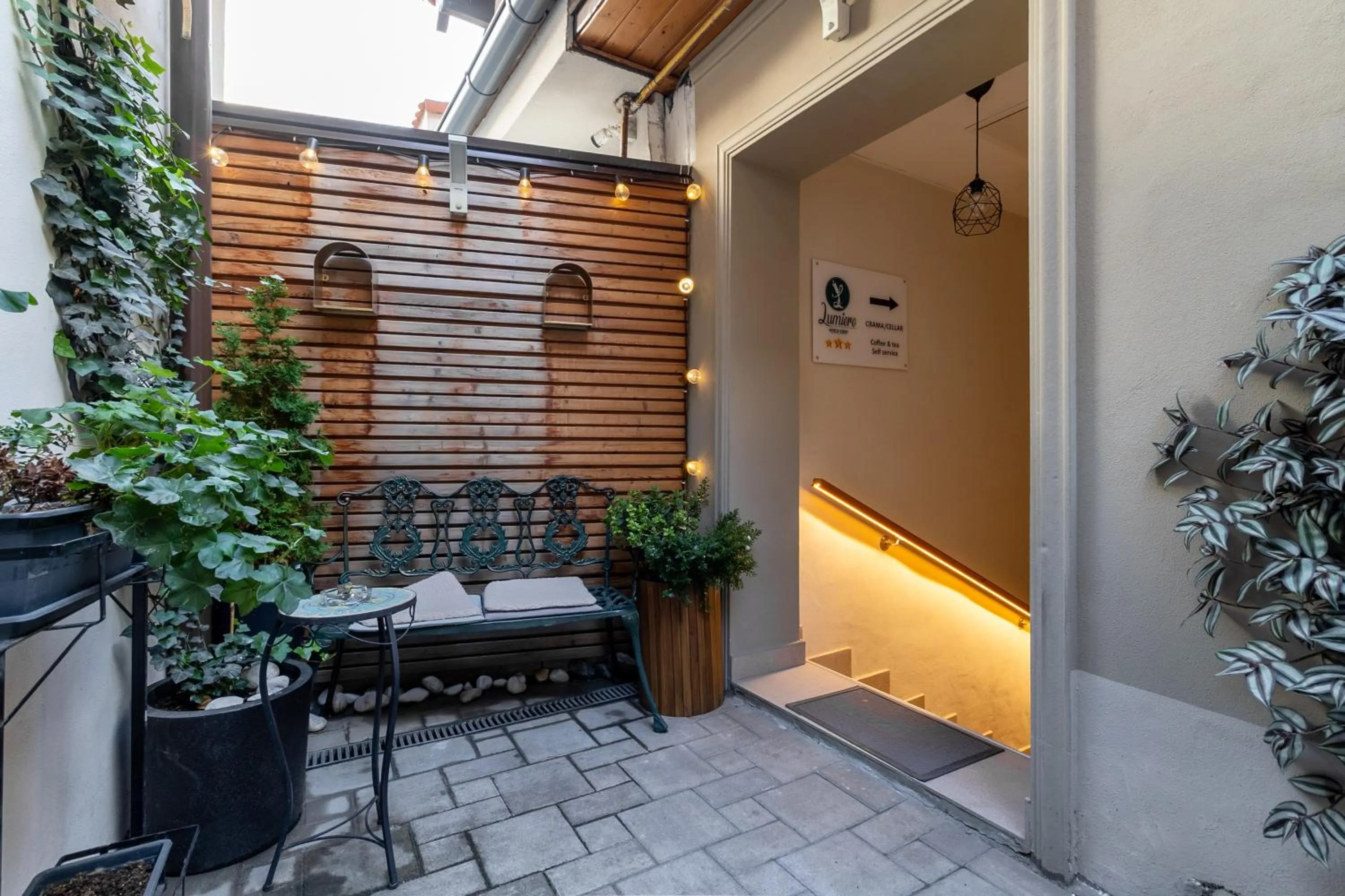 Inner courtyard view in Lumiere House Sibiu