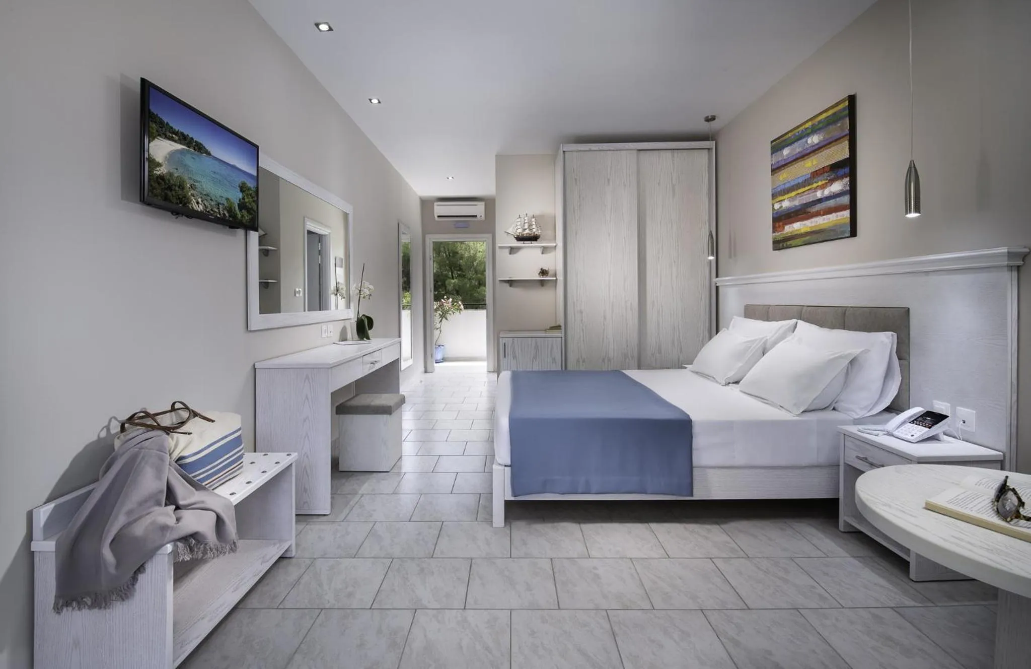 Photo of the whole room, Bed in Porfi Beach Hotel