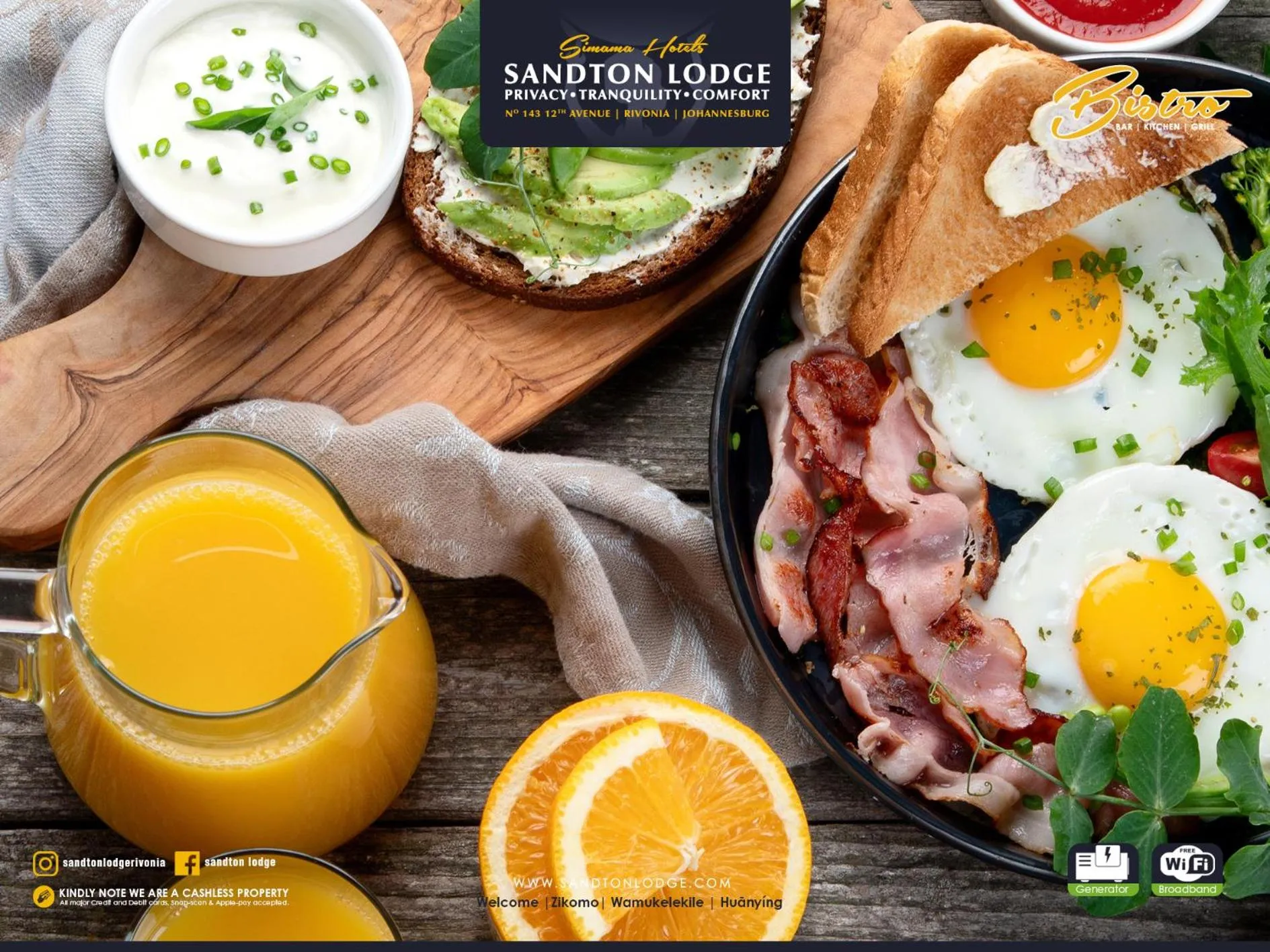 Breakfast in Sandton Lodge Rivonia