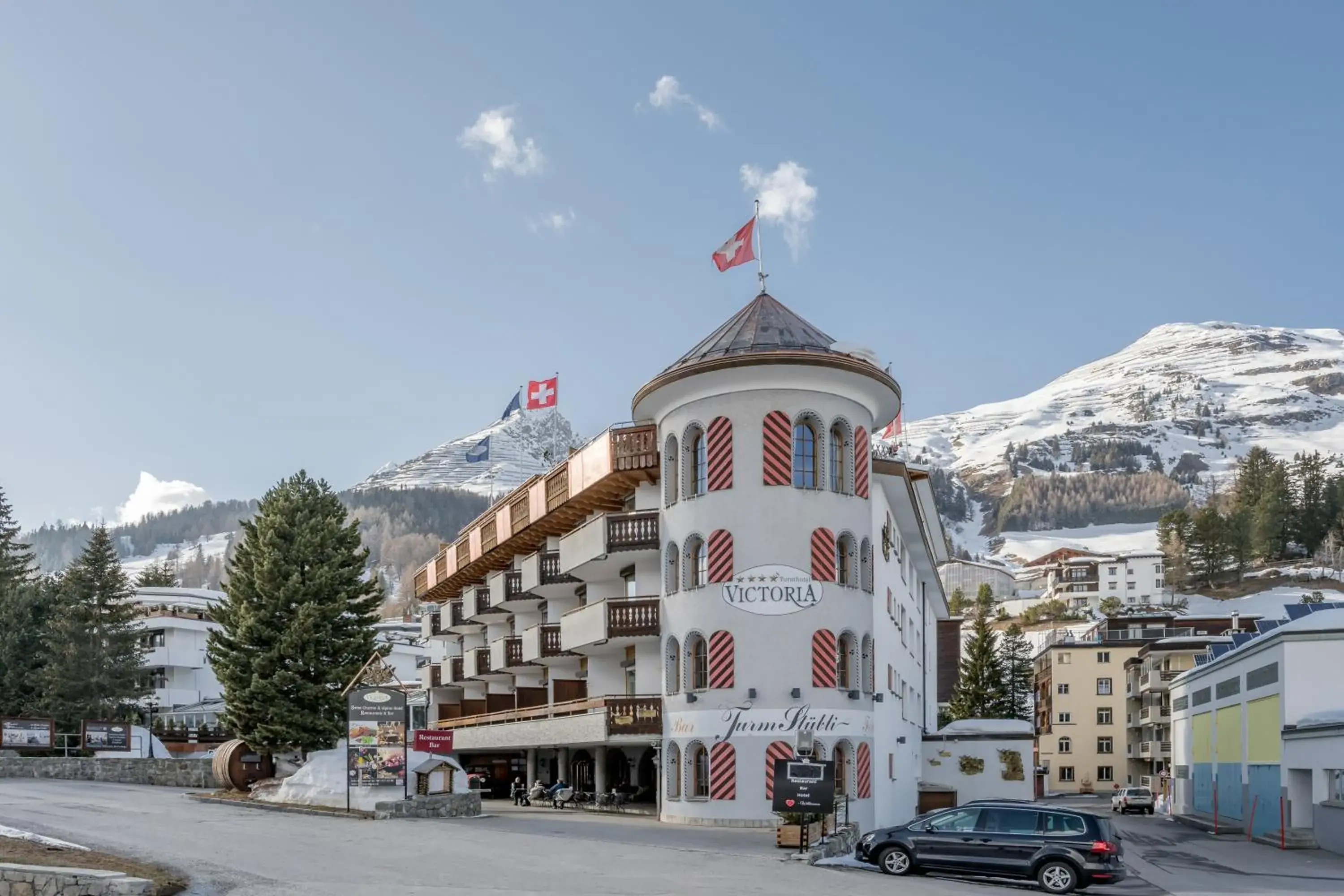 Property building in Turmhotel Victoria Davos Property building in Turmhotel Victoria Davos
