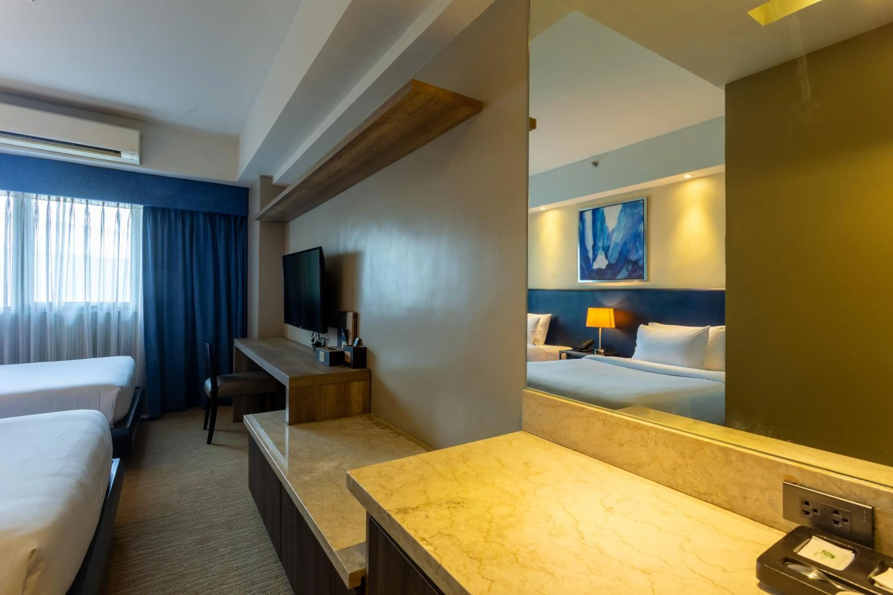 Bed in Santorini Hotel