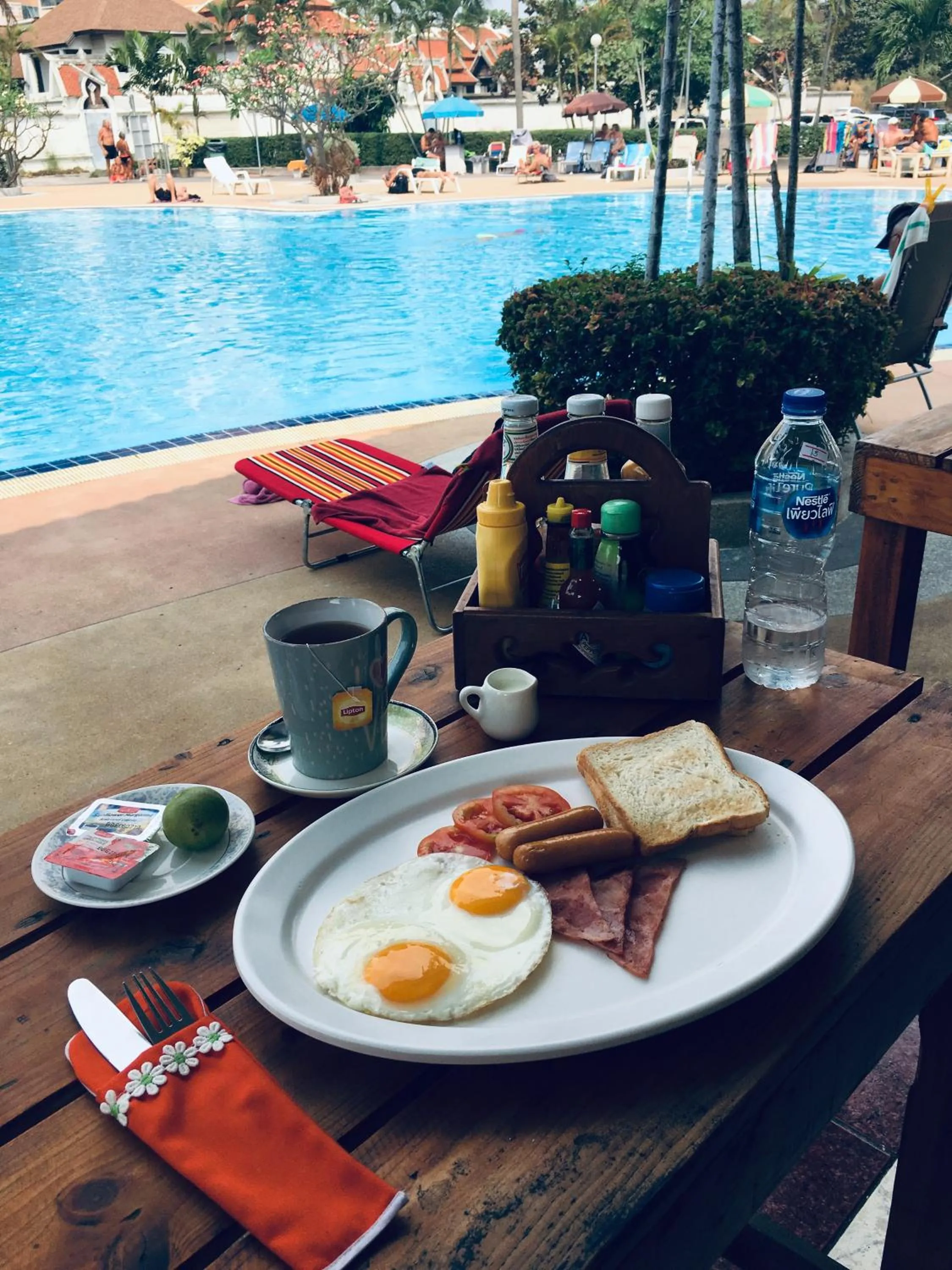 American breakfast in B&B view talay 1 jomtien pattaya
