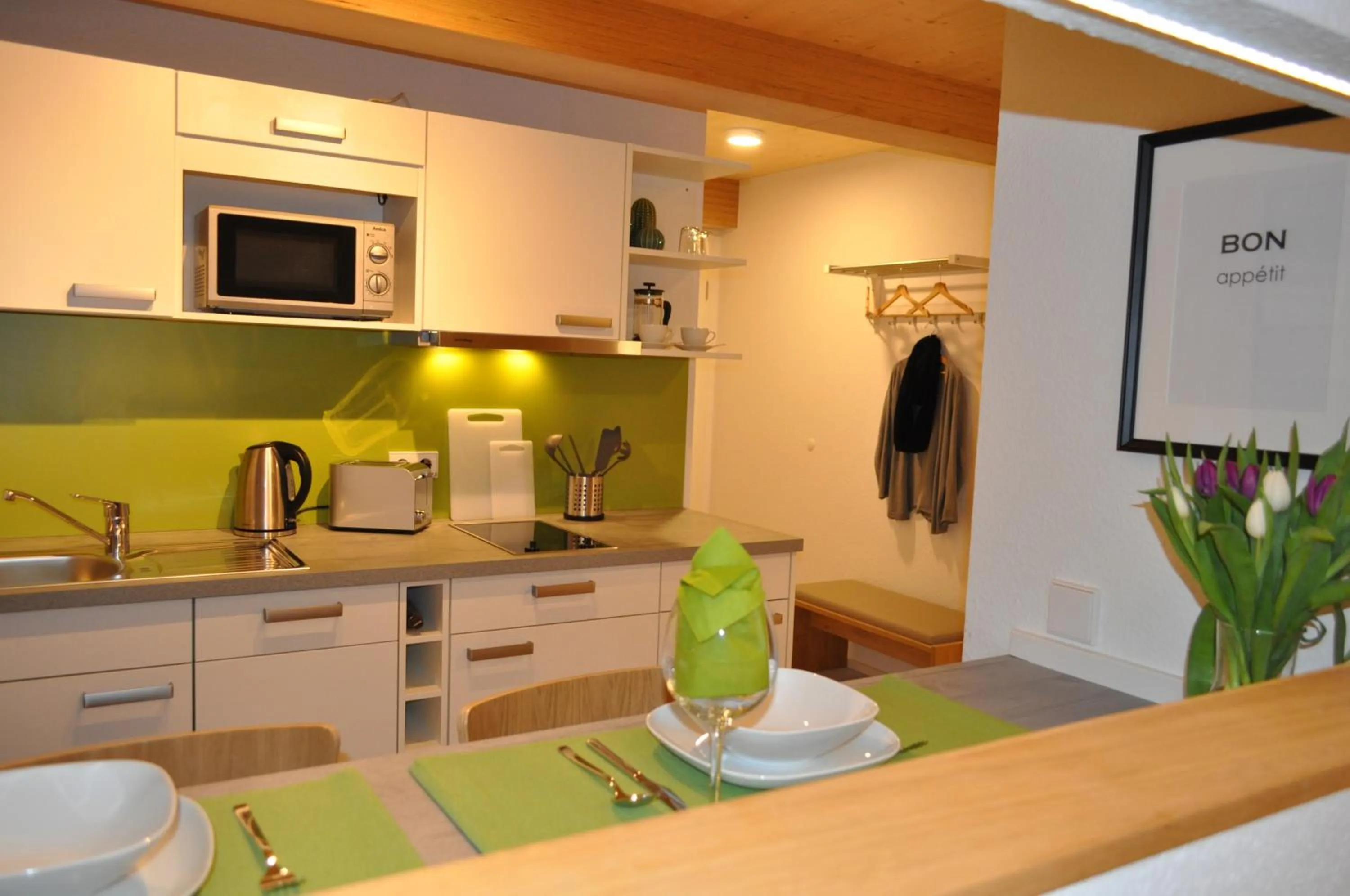 Kitchen or kitchenette in K3 Hotel Weissach Boardinghouse