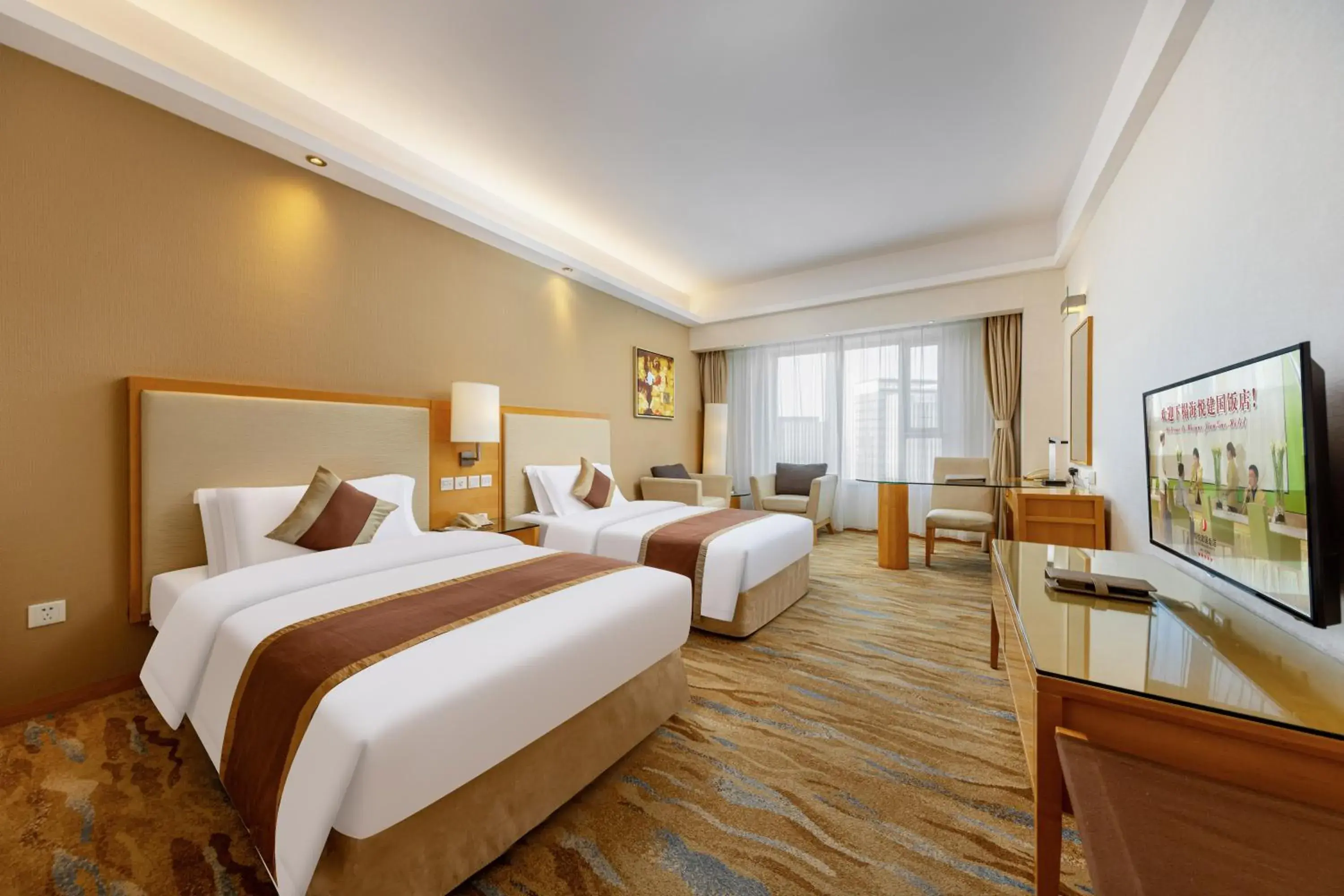 Deluxe Twin Room in Weihai Haiyue Jianguo Hotel Deluxe Twin Room in Weihai Haiyue Jianguo Hotel