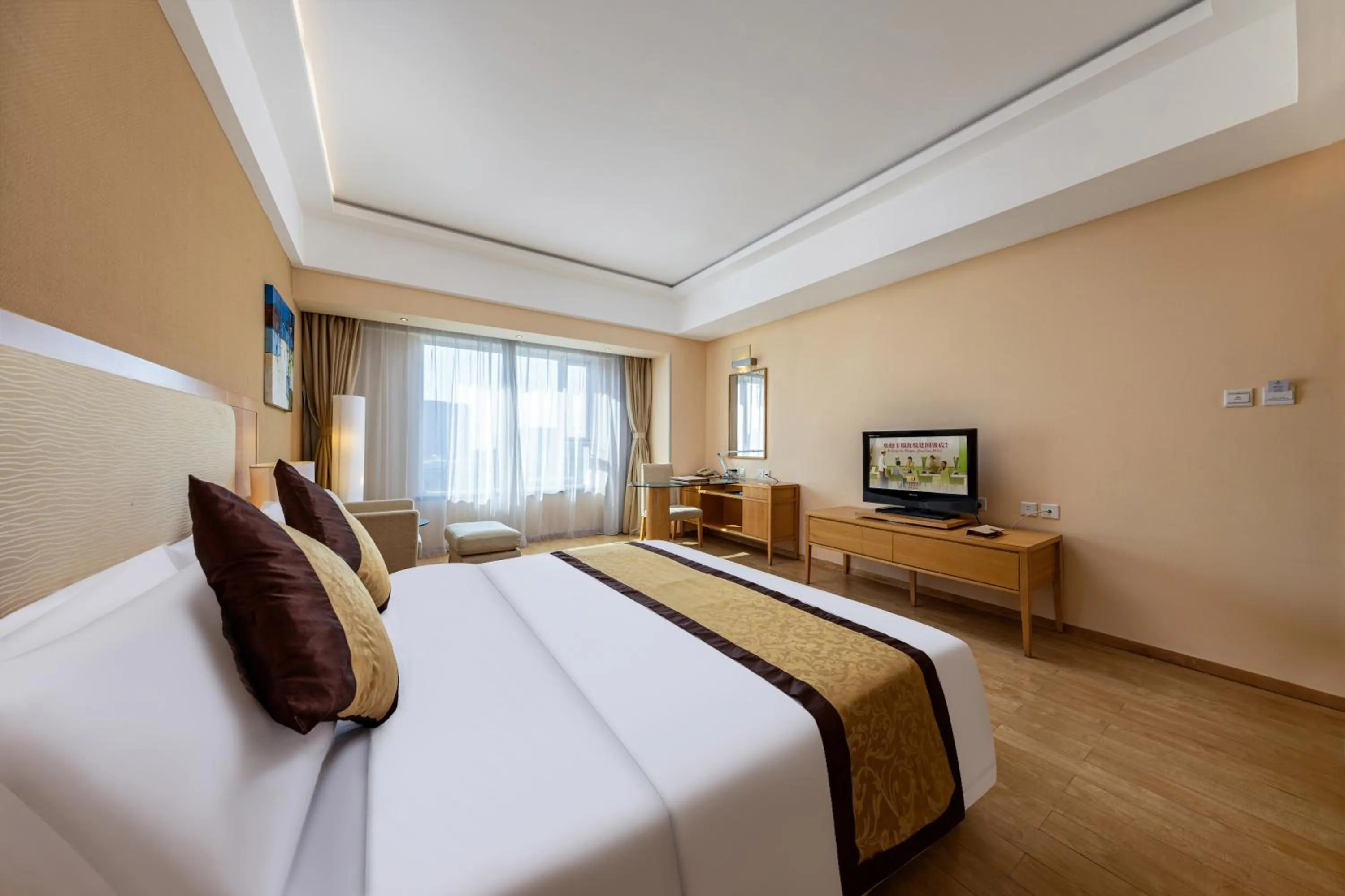 Bed in Weihai Haiyue Jianguo Hotel