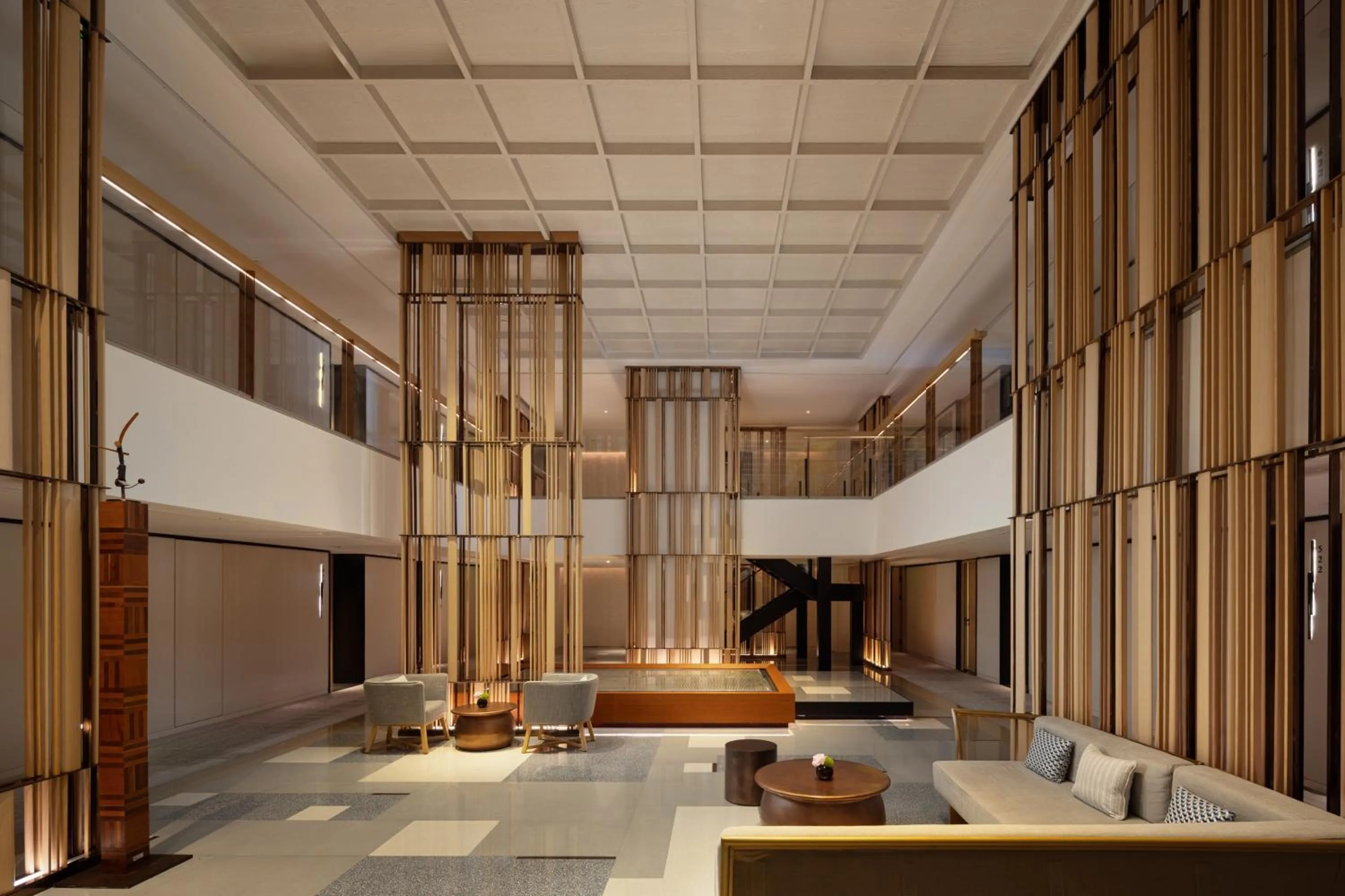 Seating area in Mumian Shenzhen Luohu JDV by Hyatt