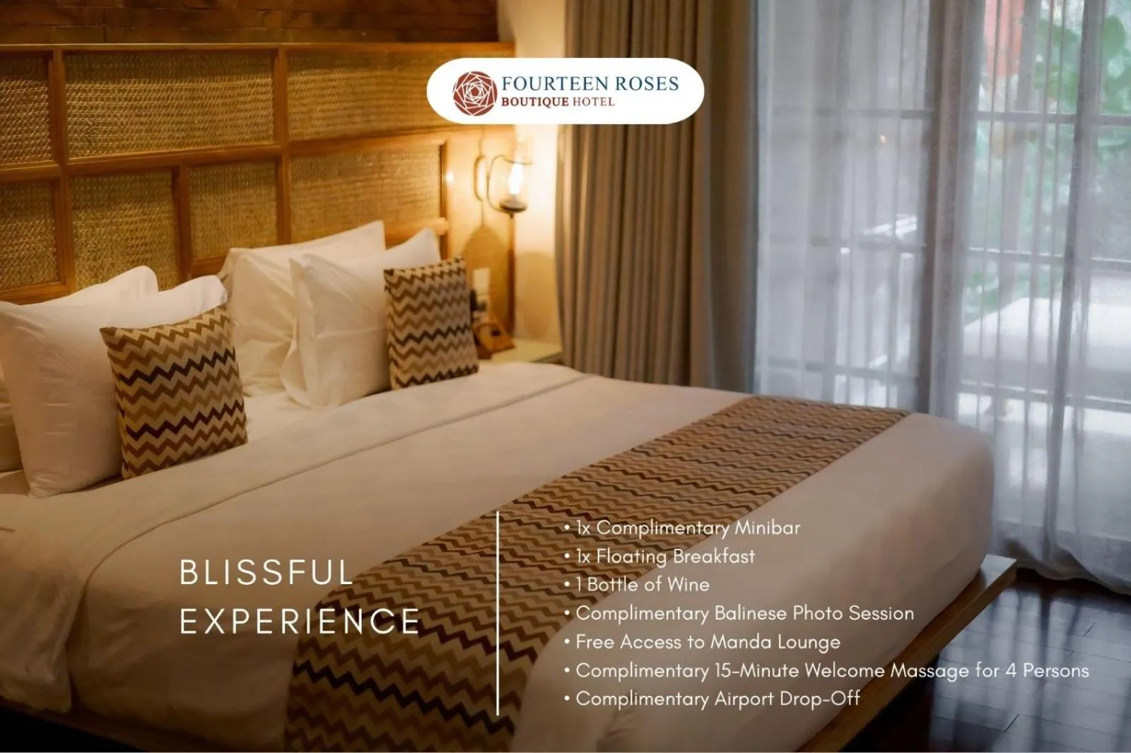 Bedroom, Bed in Fourteen Roses Boutique Hotel, Kuta