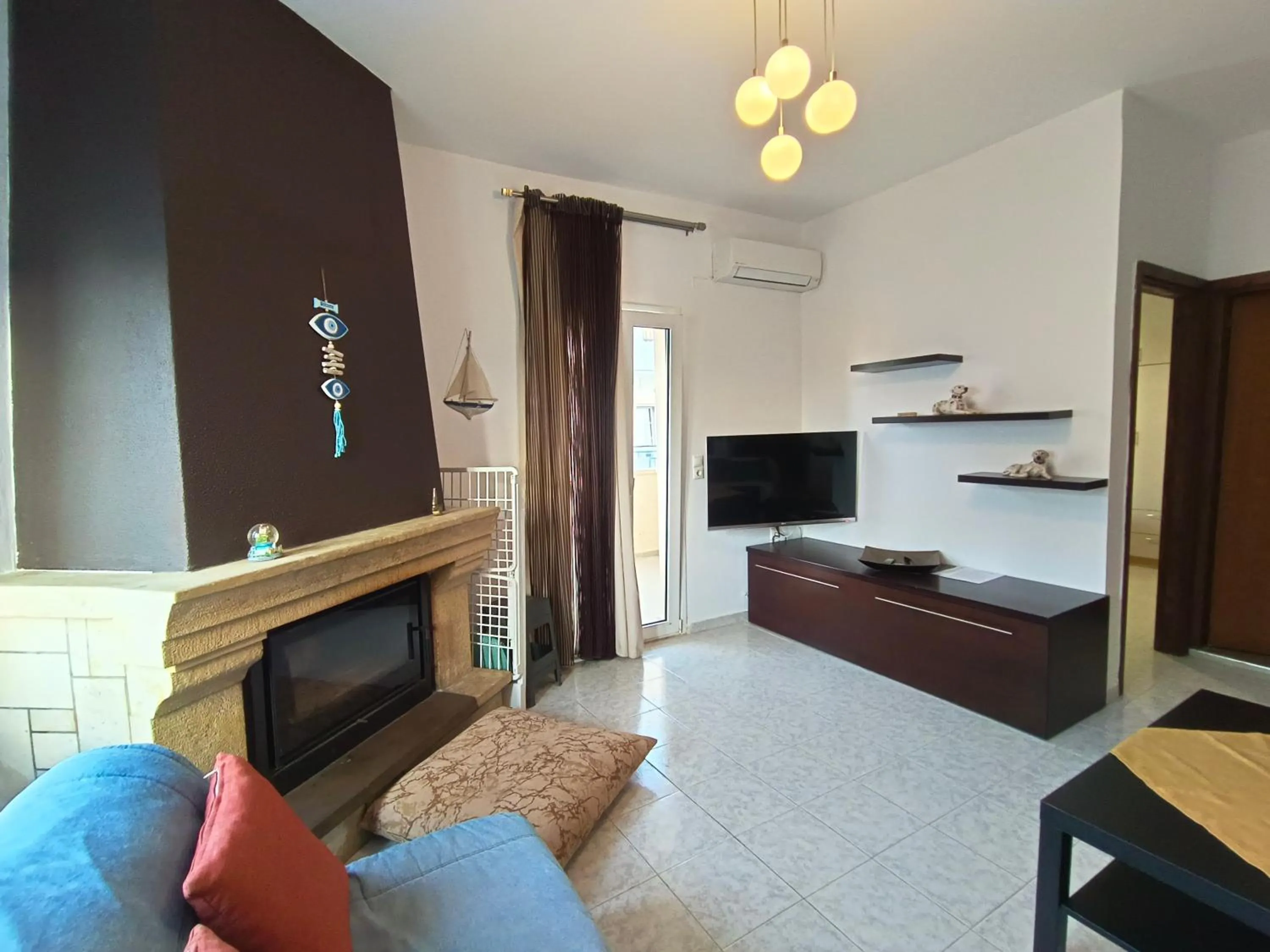 fireplace in Albatross Apartments