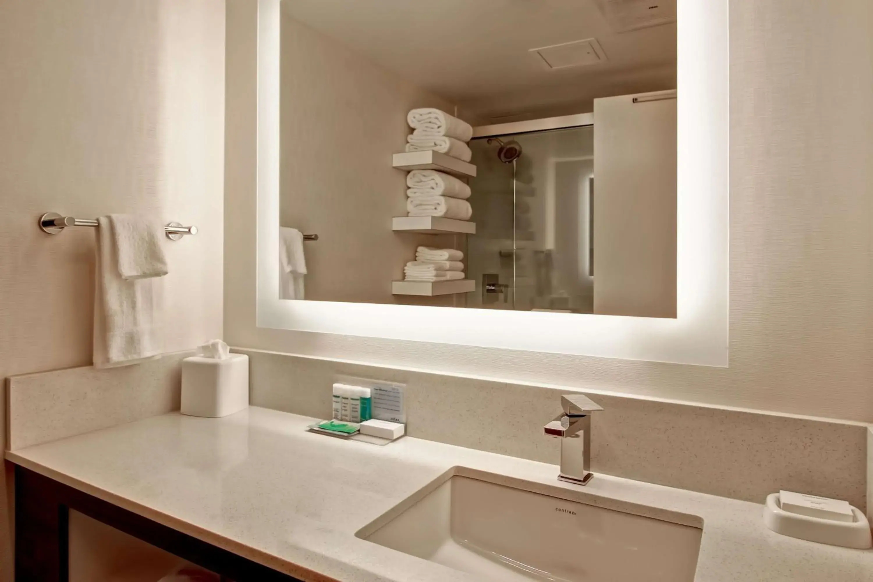 Bathroom in Hampton Inn & Suites by Hilton Calgary-Airport Bathroom in Hampton Inn & Suites by Hilton Calgary-Airport