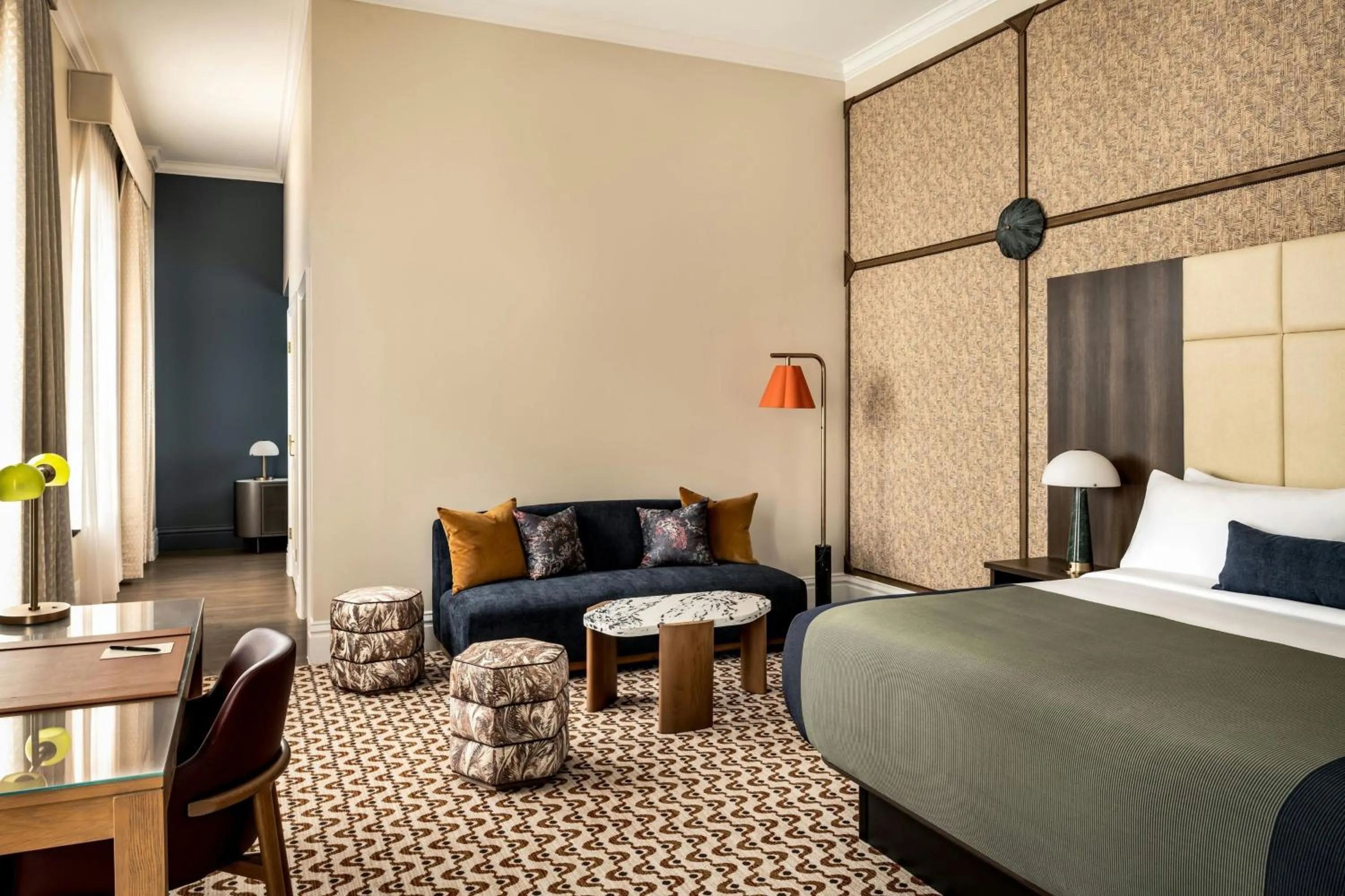 Photo of the whole room, Bed in The Louie, A Davenport Hotel, Autograph Collection