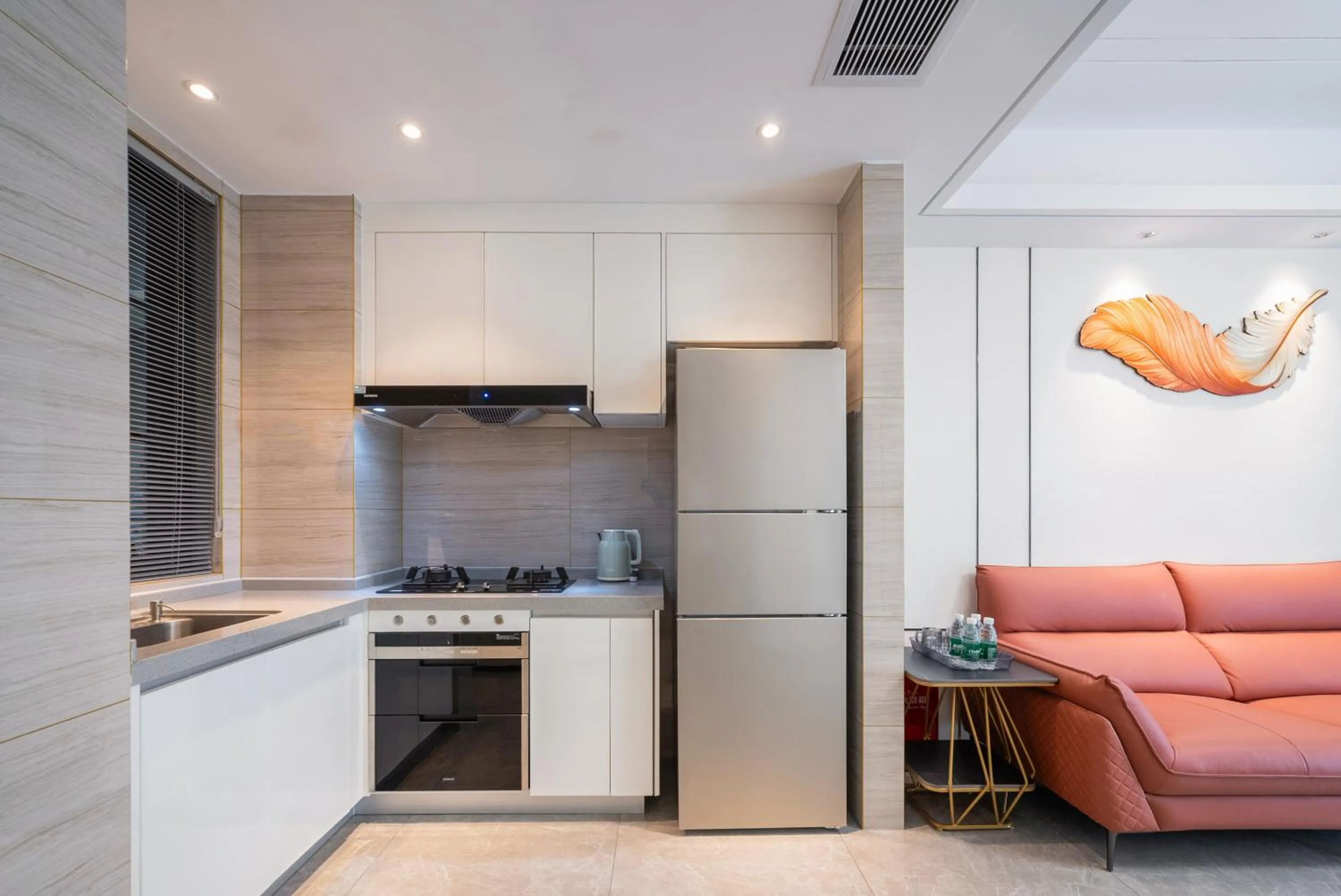 Kitchen or kitchenette in Elnob Seaview Aparthotel Hai Tang Bay Sanya