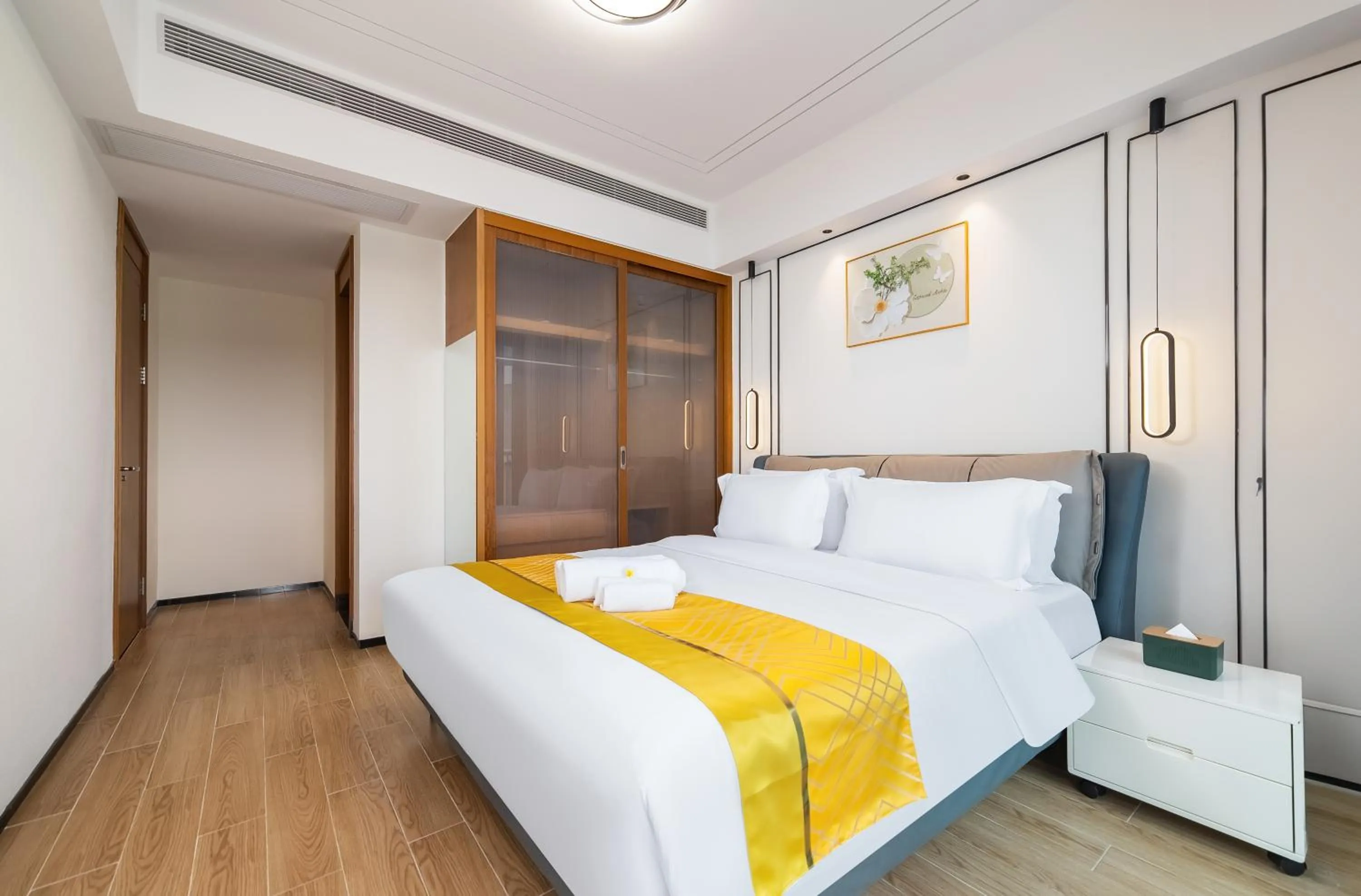 Bedroom, Bed in Elnob Seaview Aparthotel Hai Tang Bay Sanya