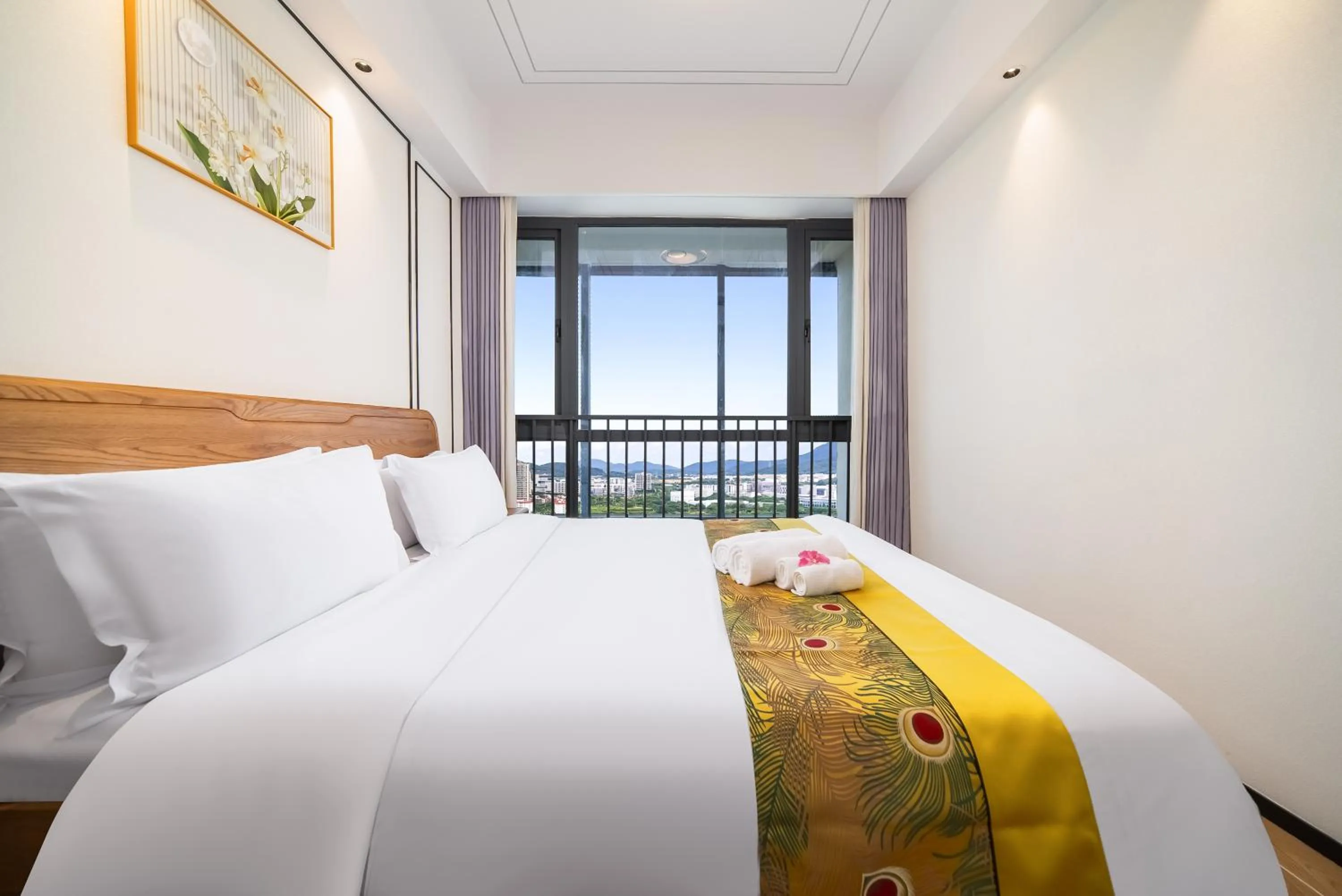 Bedroom, Bed in Elnob Seaview Aparthotel Hai Tang Bay Sanya