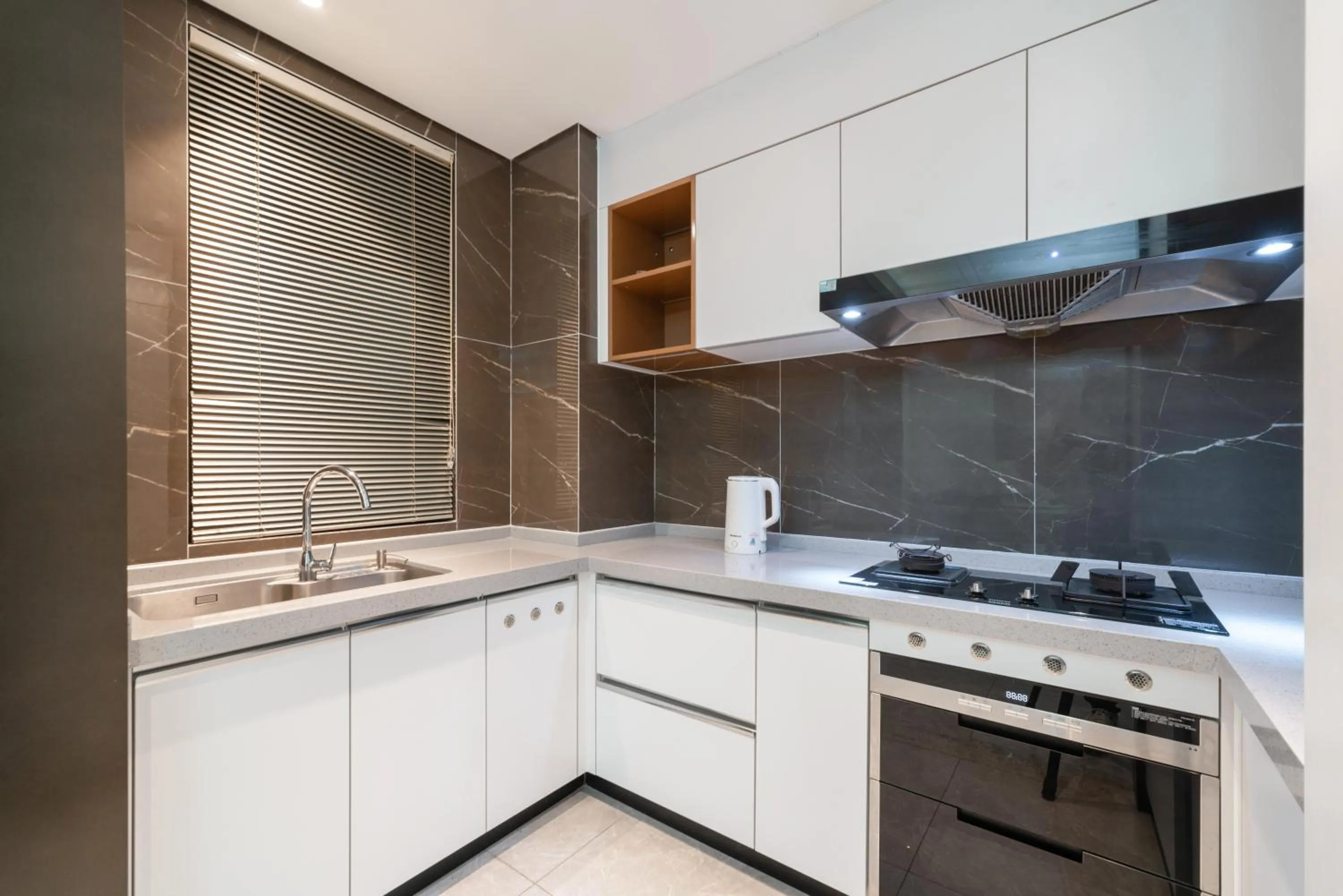 Kitchen or kitchenette in Elnob Seaview Aparthotel Hai Tang Bay Sanya