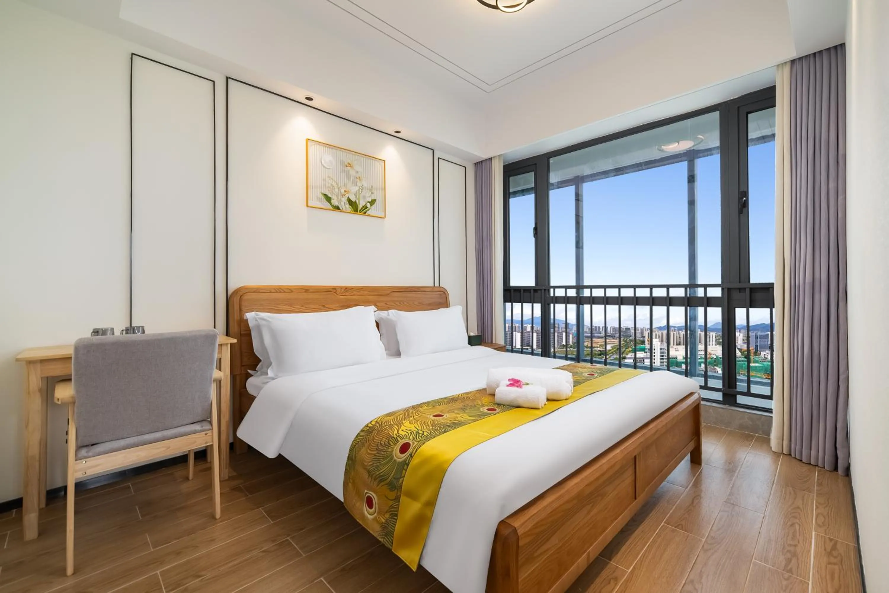 Bedroom, Bed in Elnob Seaview Aparthotel Hai Tang Bay Sanya