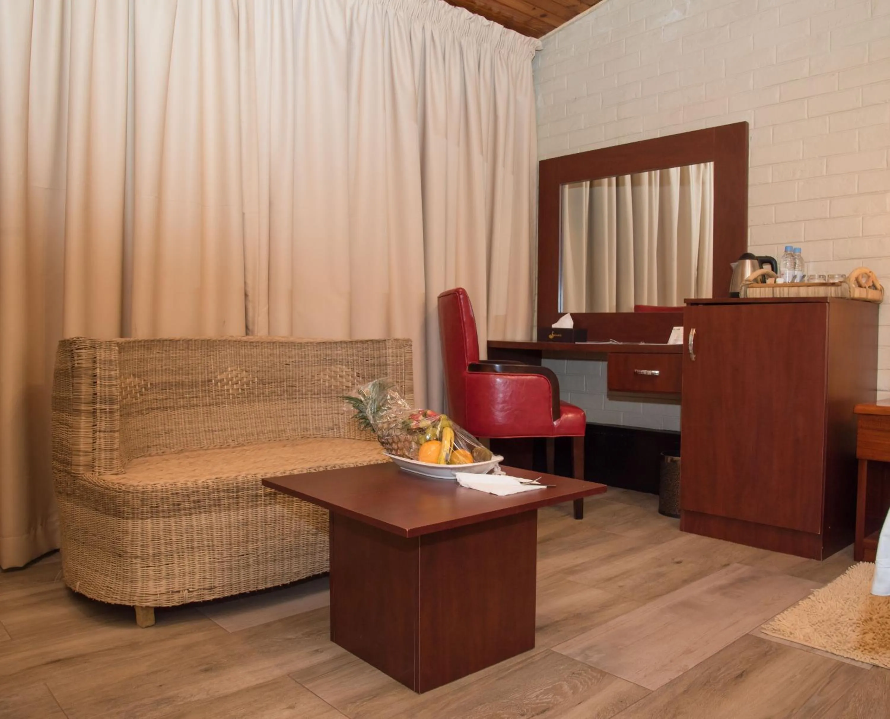 Seating area in Kambiri Beach by Serendib