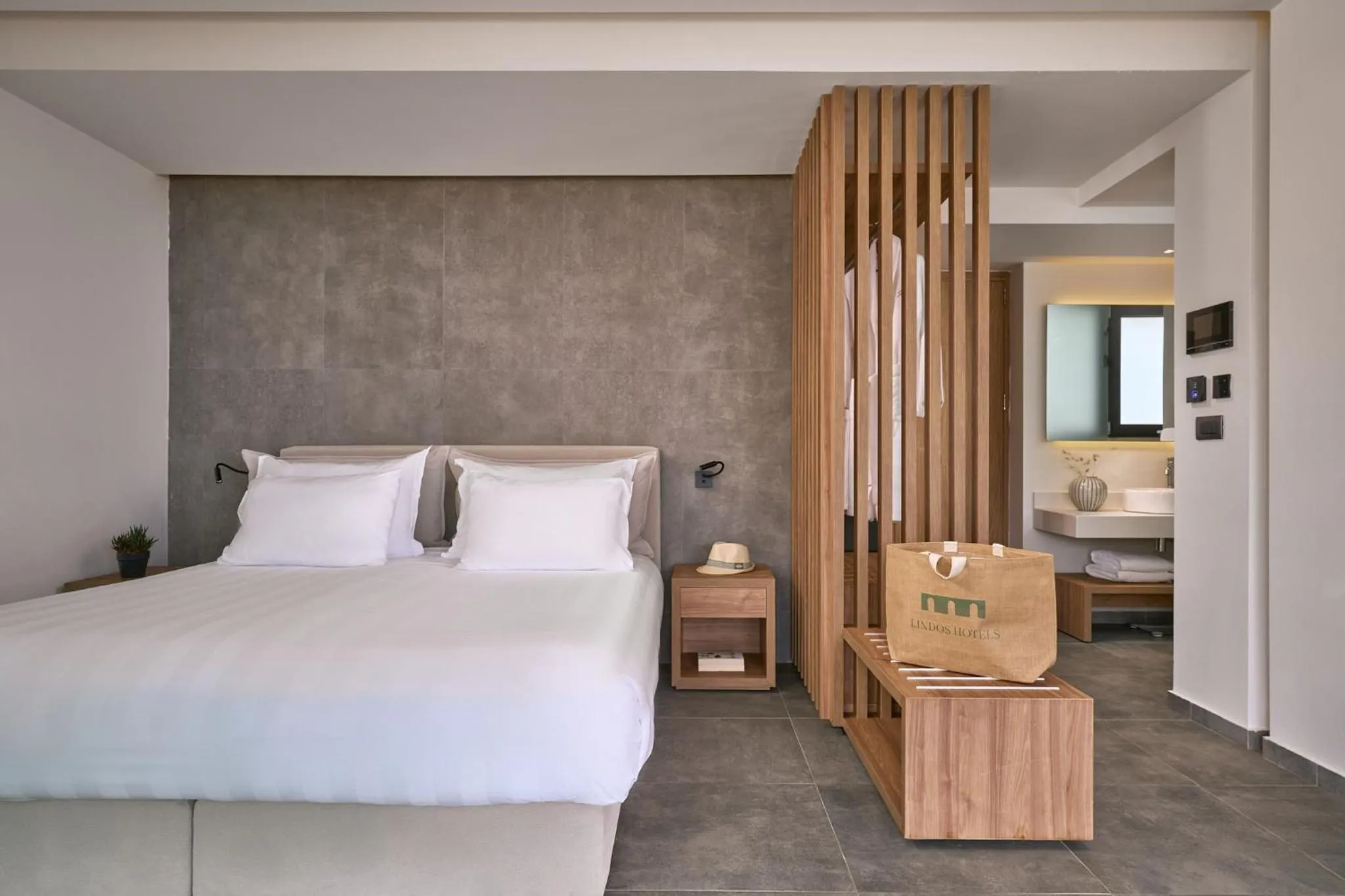 View (from property/room), Bed in Lindos Grand Resort & Spa - Adults Only