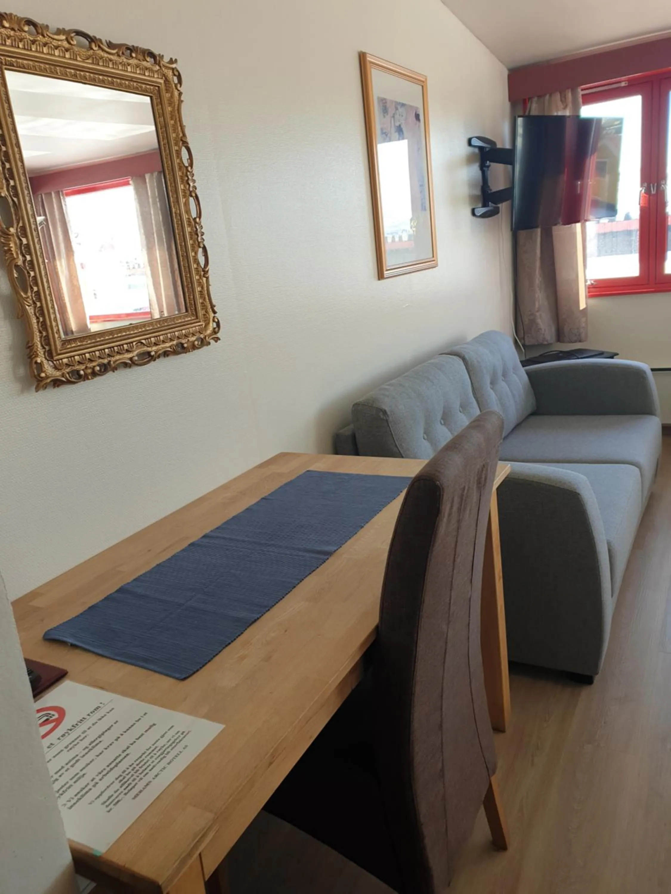 Bed in Mehamn Arctic Hotel