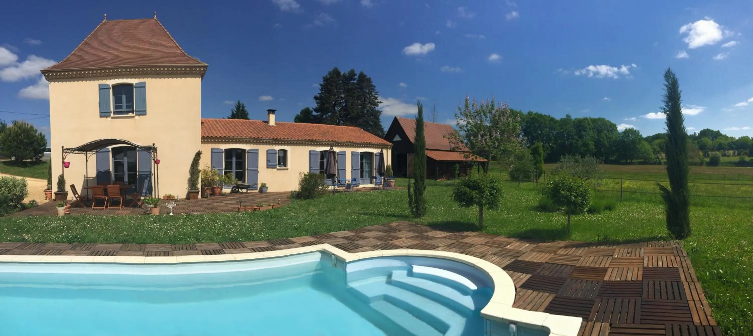 Pool view in La Rolandie Haute