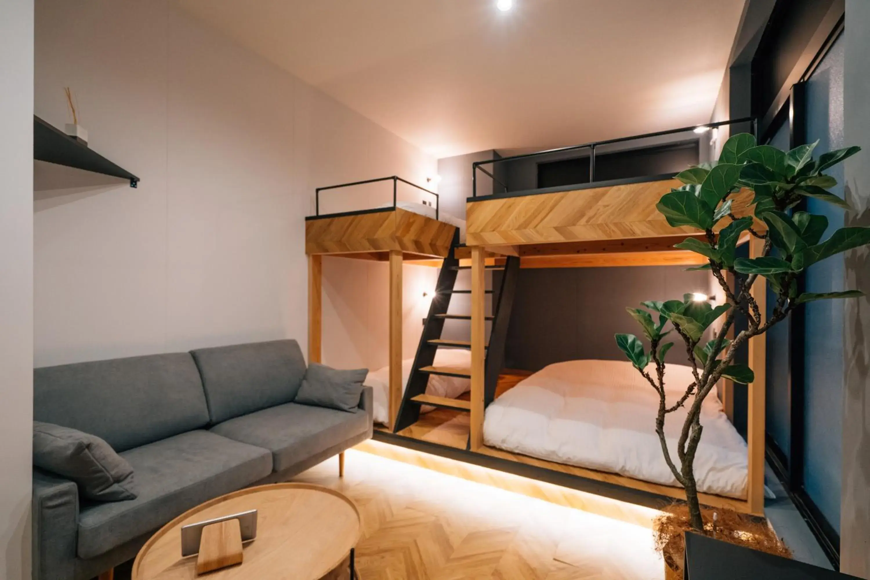 Living room, Bed in mizuka Daimyo 3 - unmanned hotel- Living room, Bed in mizuka Daimyo 3 - unmanned hotel-