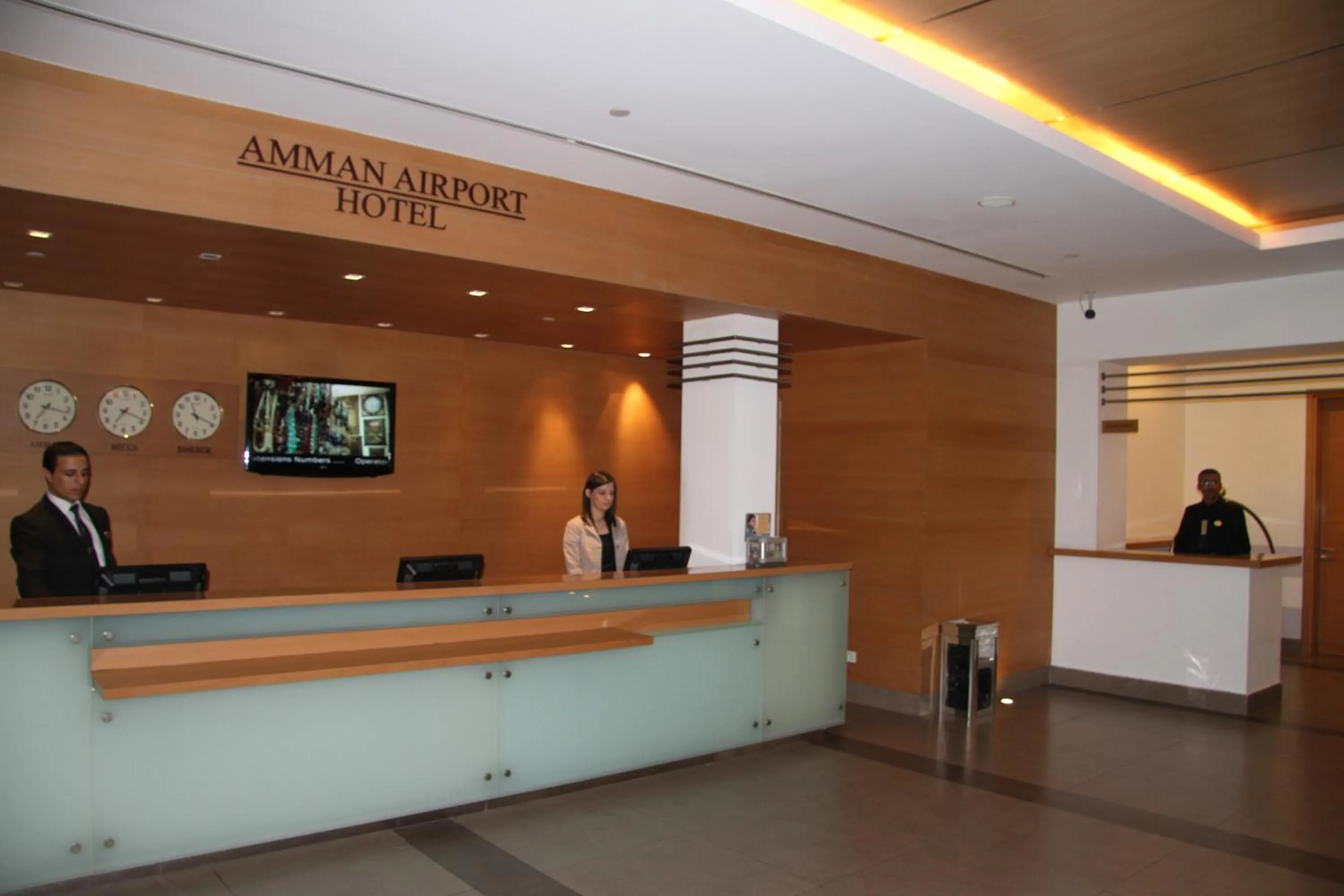 Lobby or reception in Amman Airport Hotel