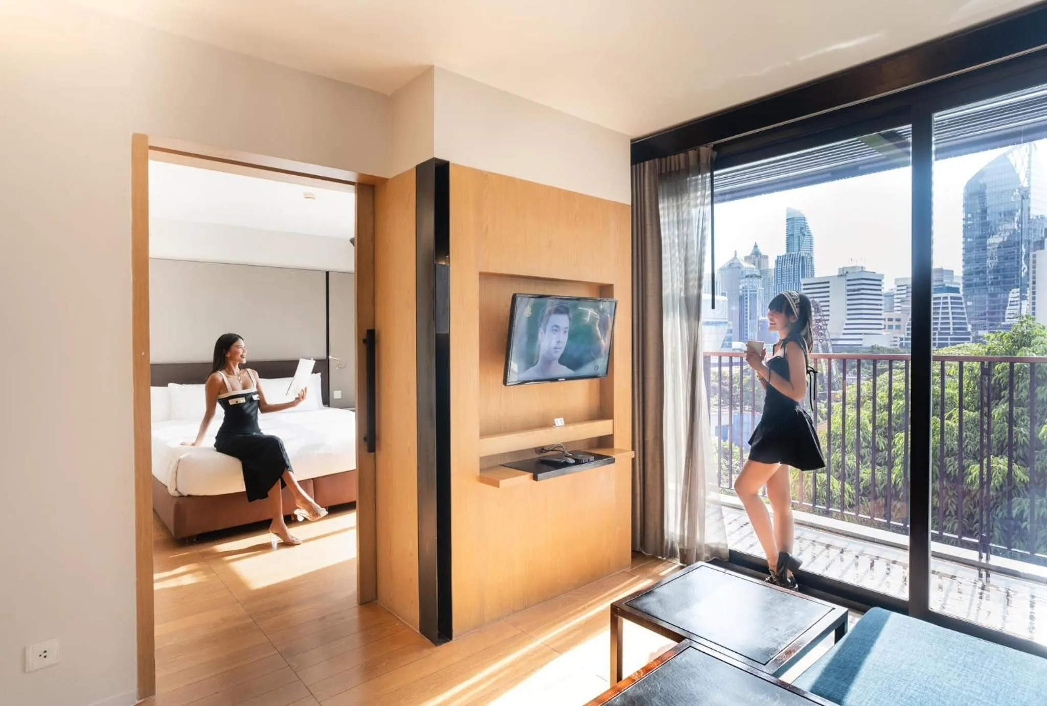 Living room in Arcadia Suites Bangkok