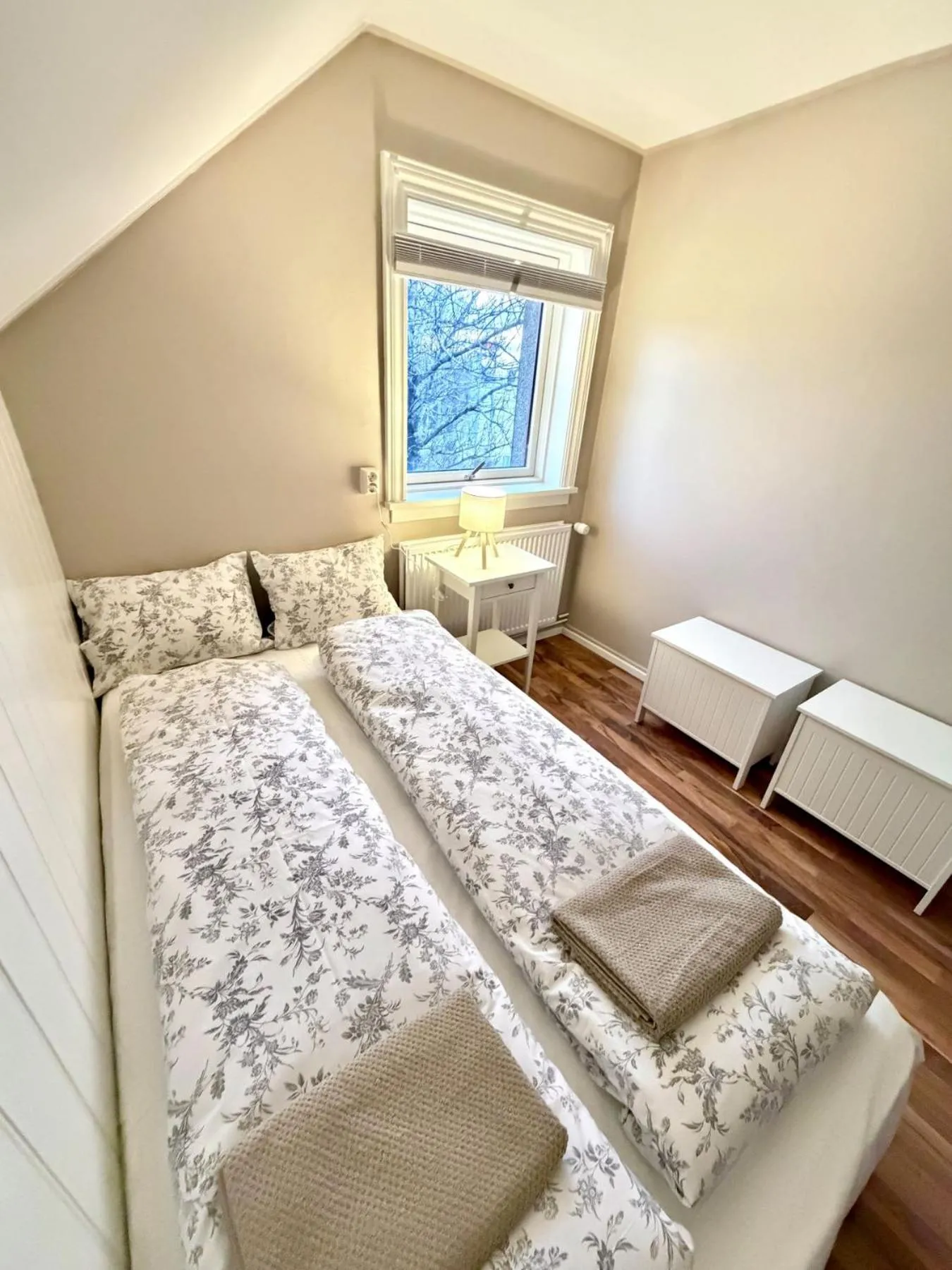 Bed in Eldstó Art Café Guesthouse