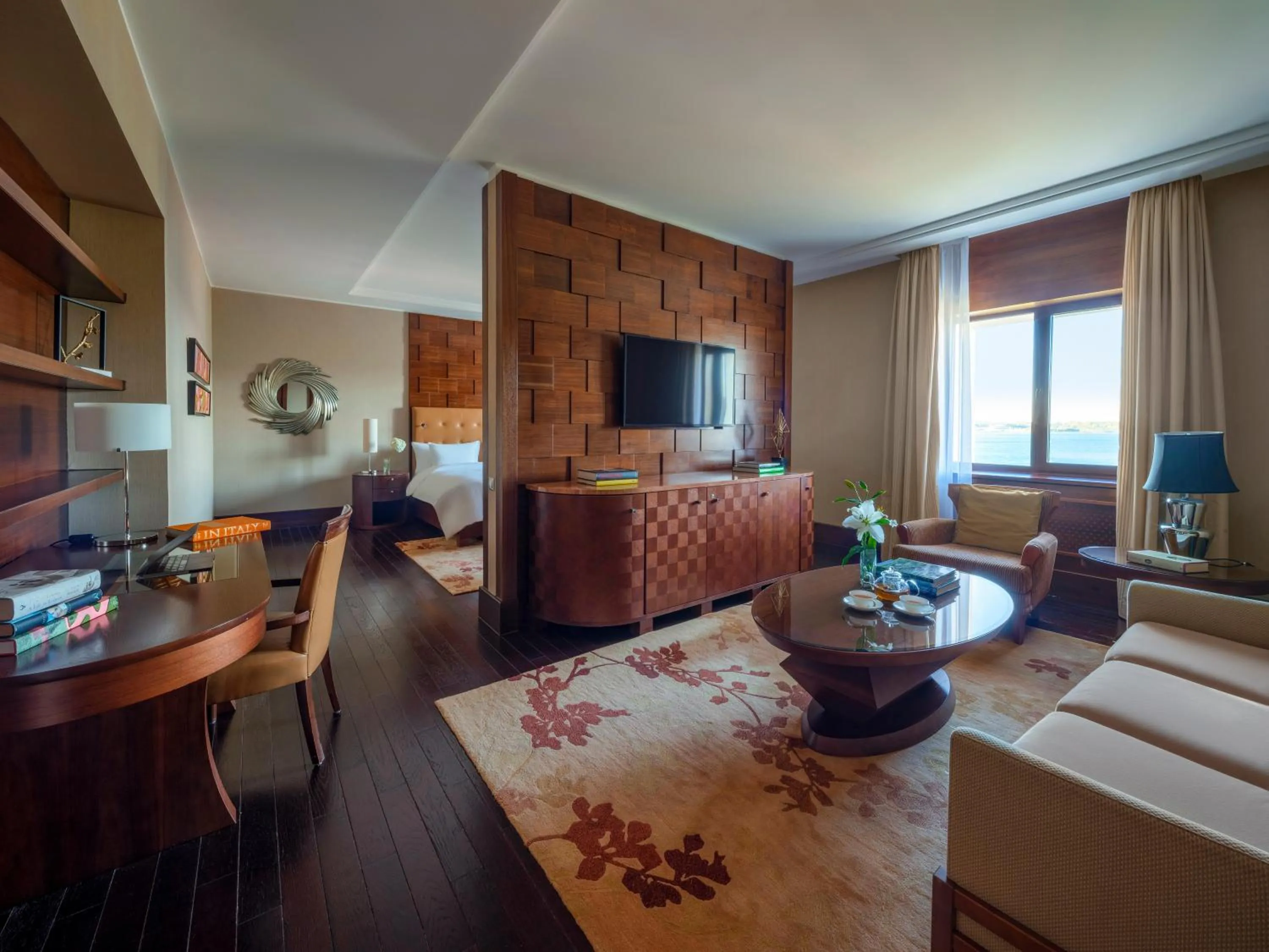 Living room, Bed in Rixos Borovoe