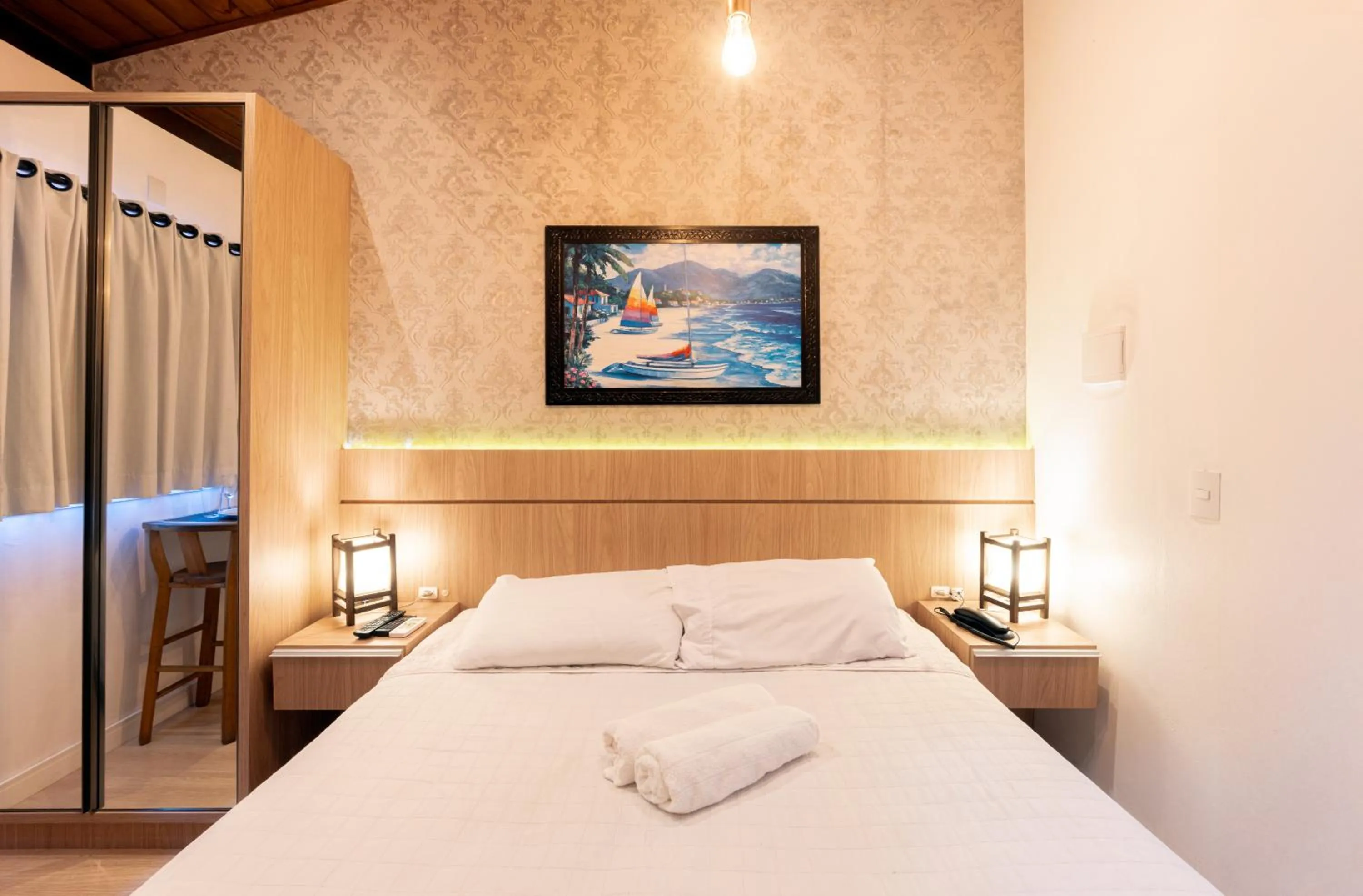 Bed in Pousada Natribus Rosa