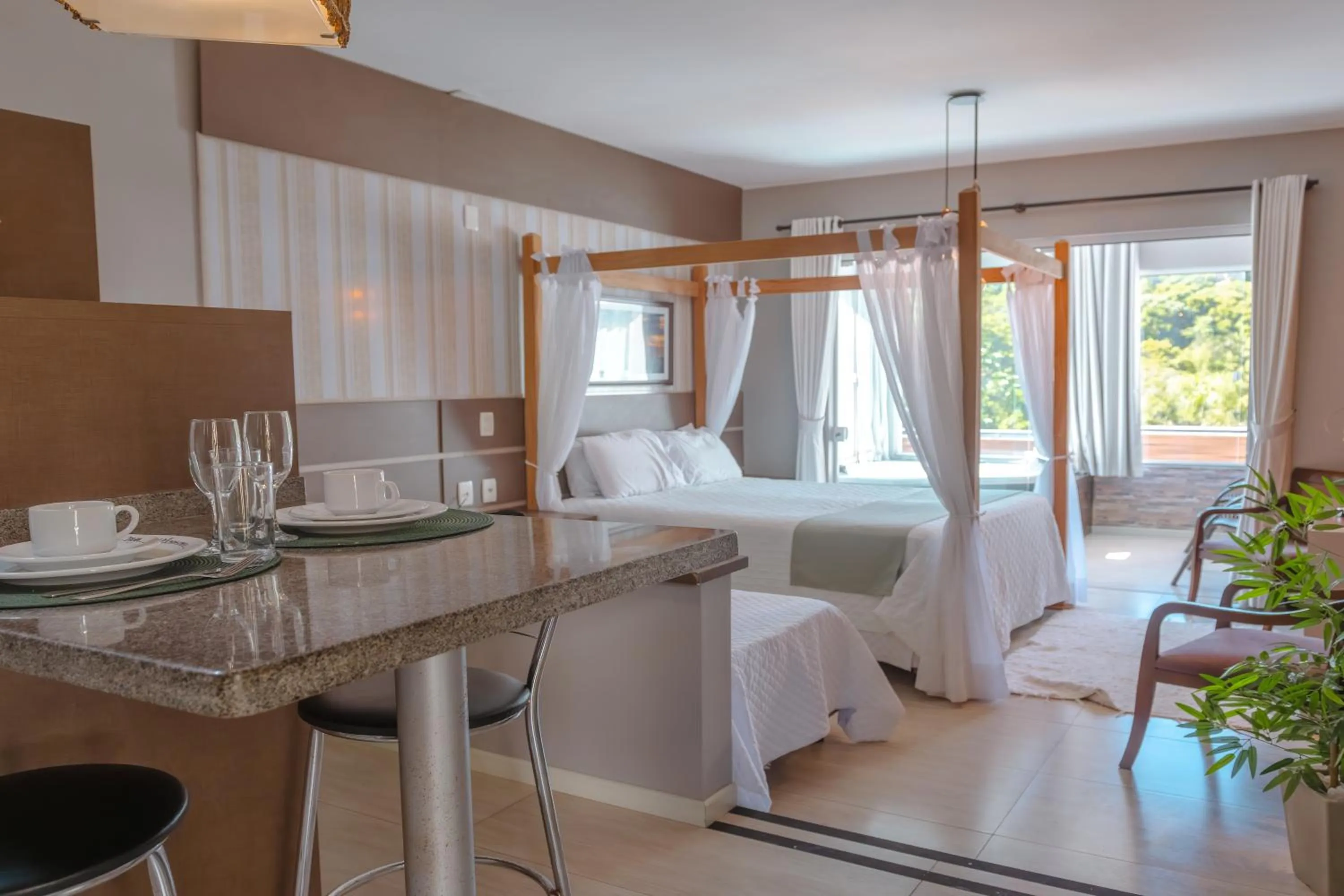 Bed in Pousada Natribus Rosa