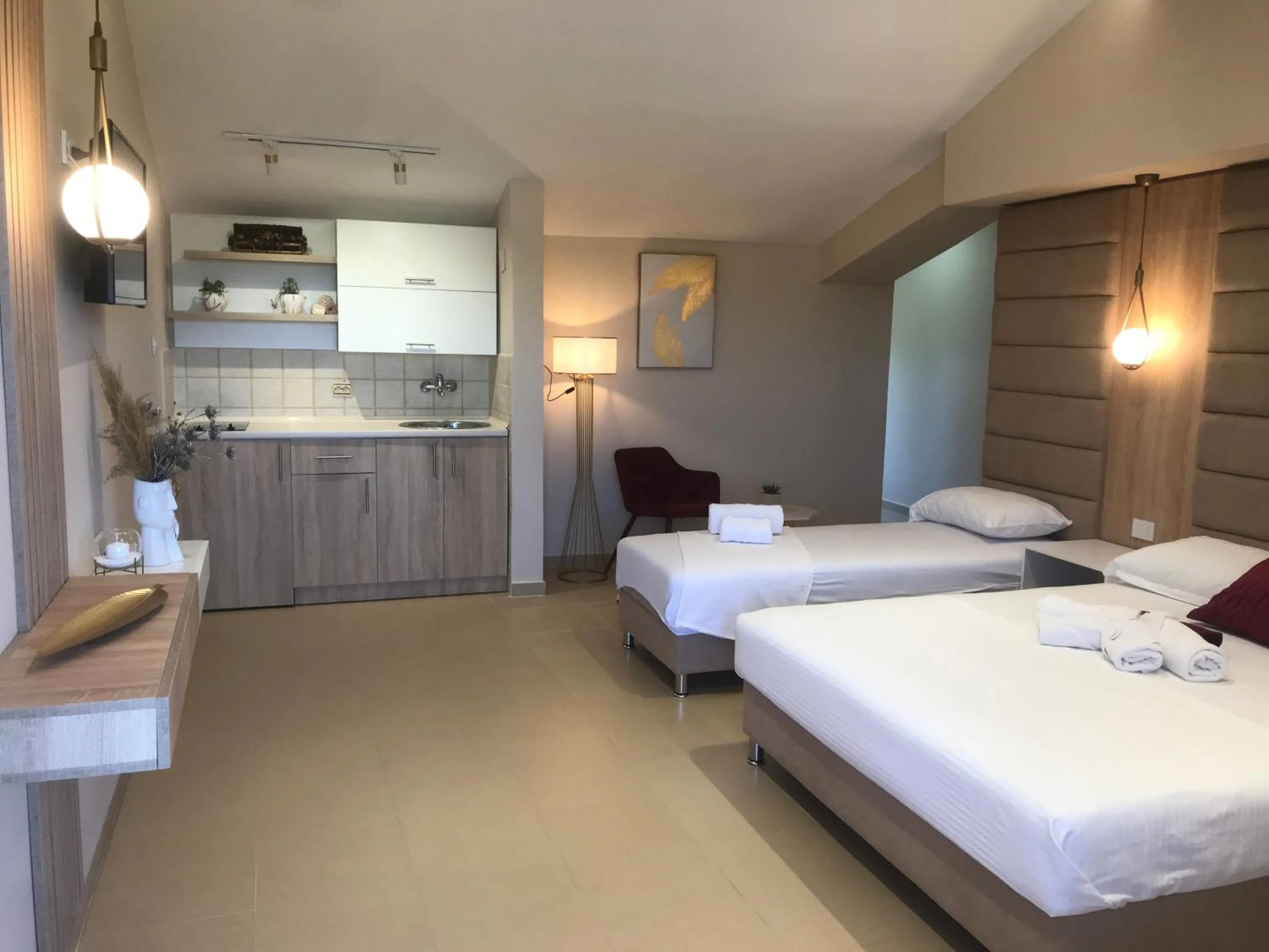 Kitchen or kitchenette, Bed in Apartments Ada Bojana